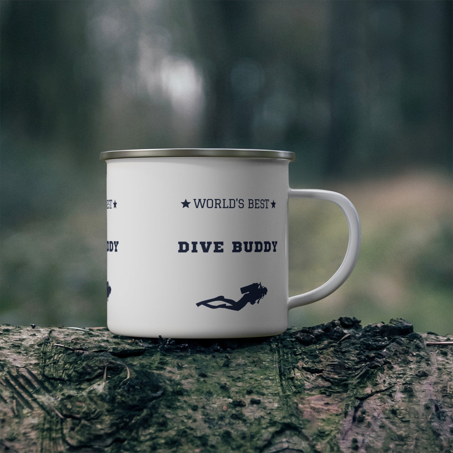 Enamel Cup Gift Worlds Best Dive Buddy Quote Scuba Diving Gift Diver Theme Present Premium Enamel Cup Dive Operation Center Birthday Present