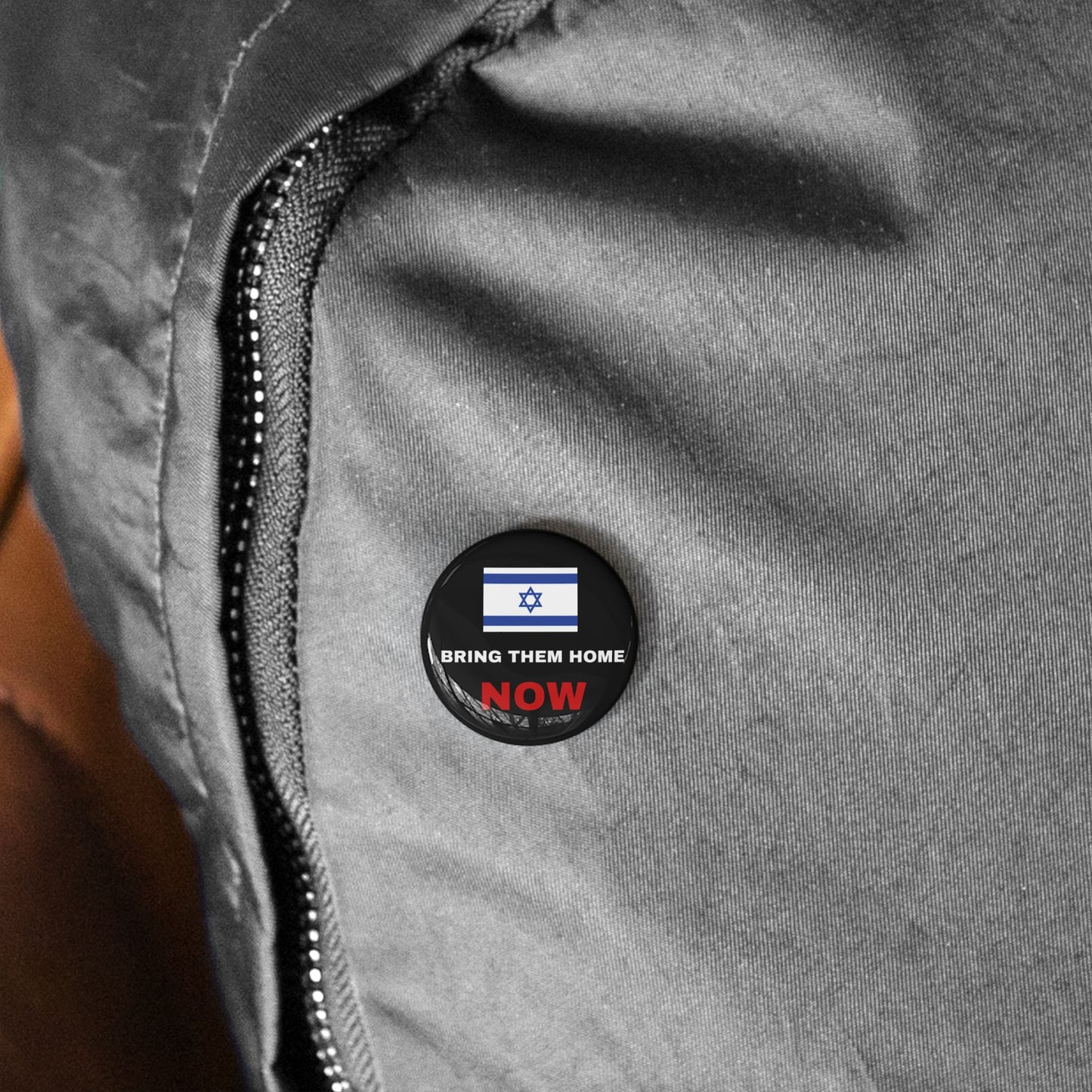 Bring Them Home Now Israeli Israel Hostage Rescue Round Pins by Far Out Prints & Co.