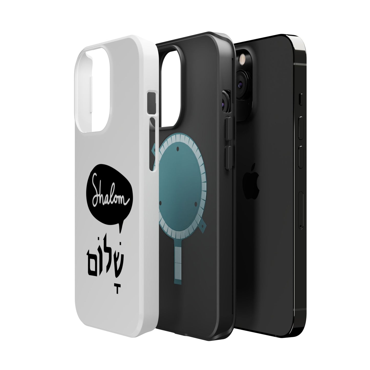 Shalom MagSafe Tough Phone Cases - Hebrew Israel Israeli Jewish Judaism Judaica - by Far Out Prints & Co.