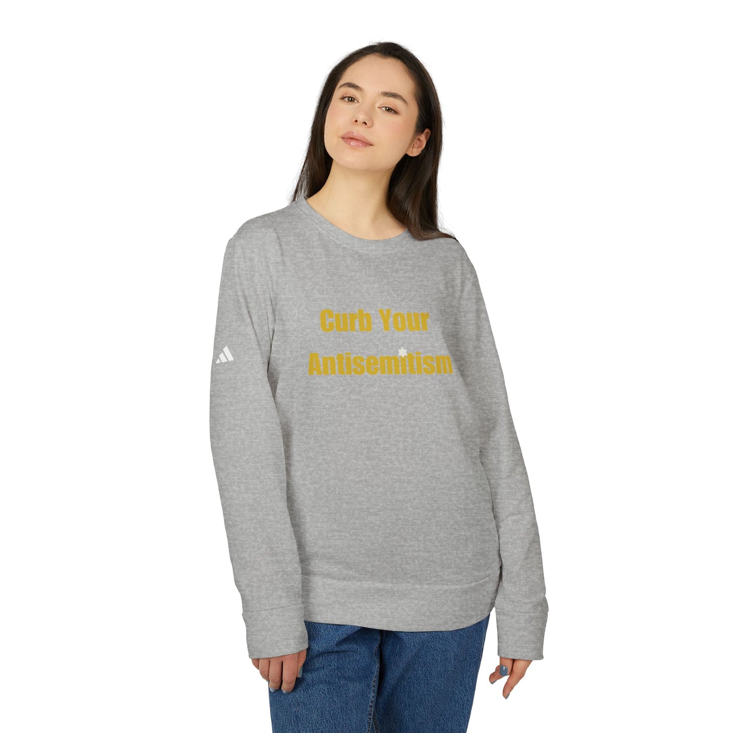Curb Your Antisemitism Sweatshirt Personalised Customised Israeli Unisex Fleece Crewneck Sweatshirt Jewish Gift Israel Present Stand With Us