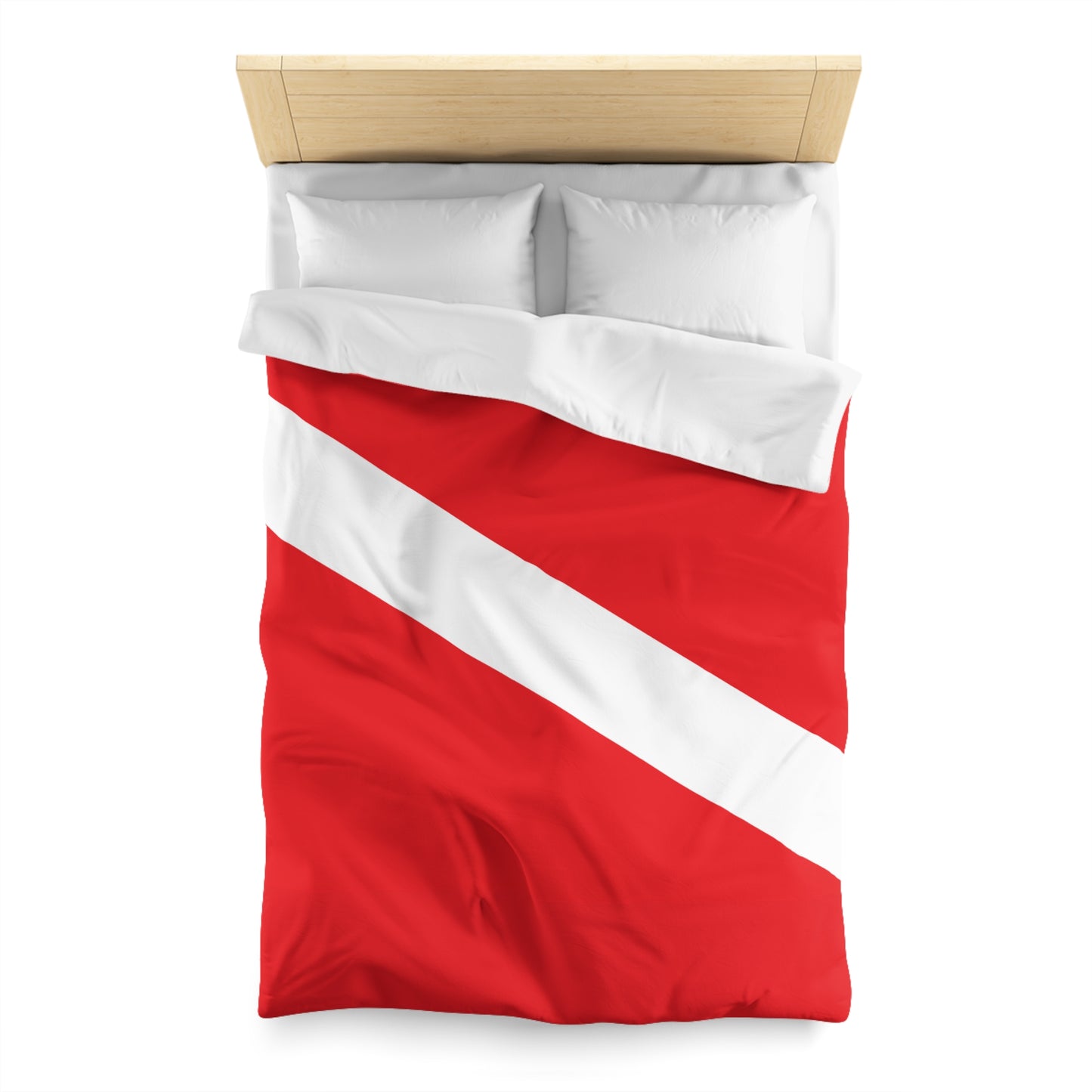 Diver Down Flag Microfiber Duvet Cover Scuba Diving Freediver Ocean Love Microfiber Duvet Cover Gift for Divers Him Her Present Ocean Lover