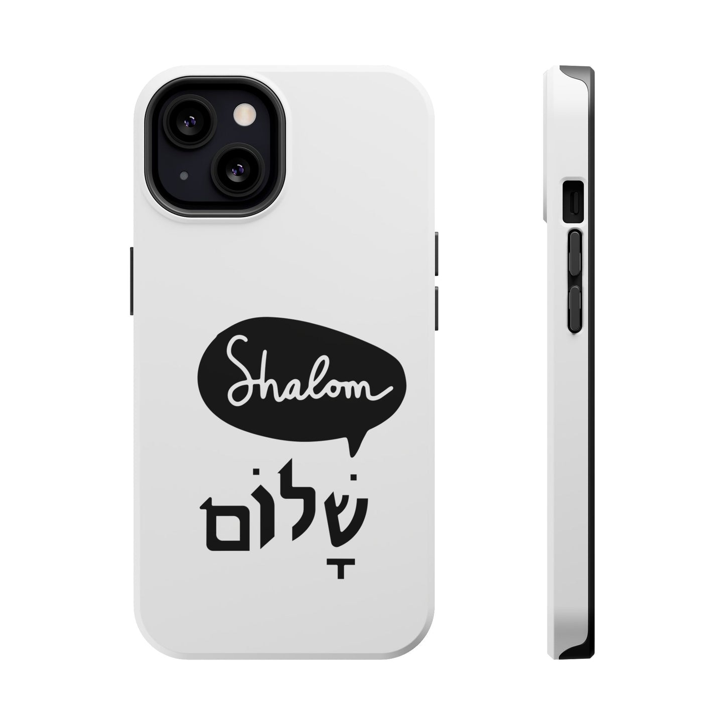 Shalom MagSafe Tough Phone Cases - Hebrew Israel Israeli Jewish Judaism Judaica - by Far Out Prints & Co.