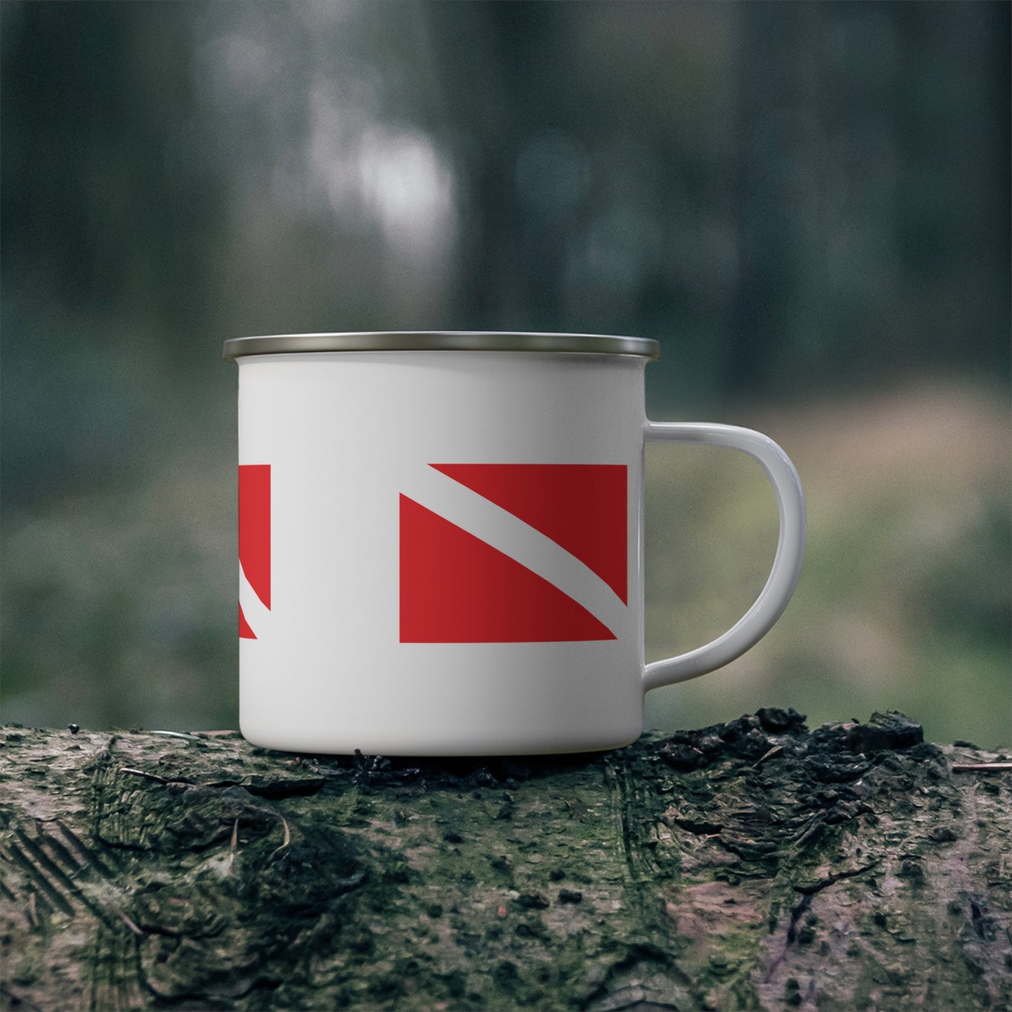Enamel Cup Mug Gift Scuba Diver Down Flag Premium Enamel Cup Diving Gift Diver Theme Present Dive Operation Center Birthday Present Mug Gift
