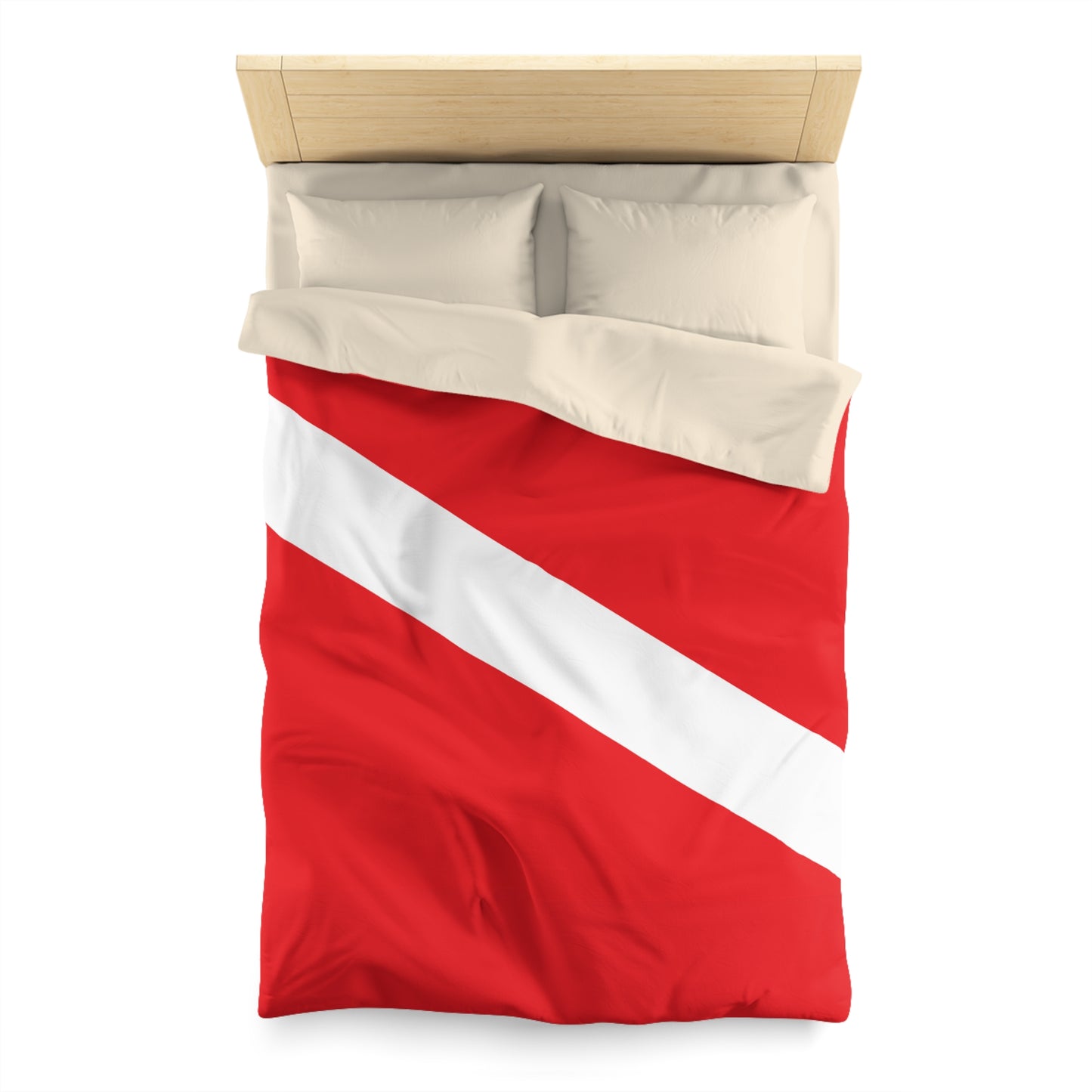 Diver Down Flag Microfiber Duvet Cover Scuba Diving Freediver Ocean Love Microfiber Duvet Cover Gift for Divers Him Her Present Ocean Lover