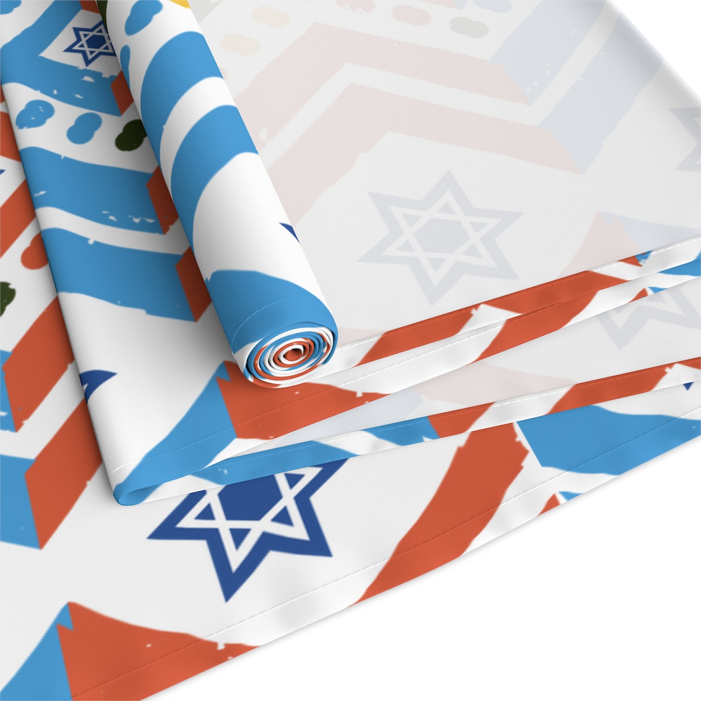 Jewish Bold Vibrant Colors | Jewish Holiday Themed | Table Runner | by Far Out Prints & Co.