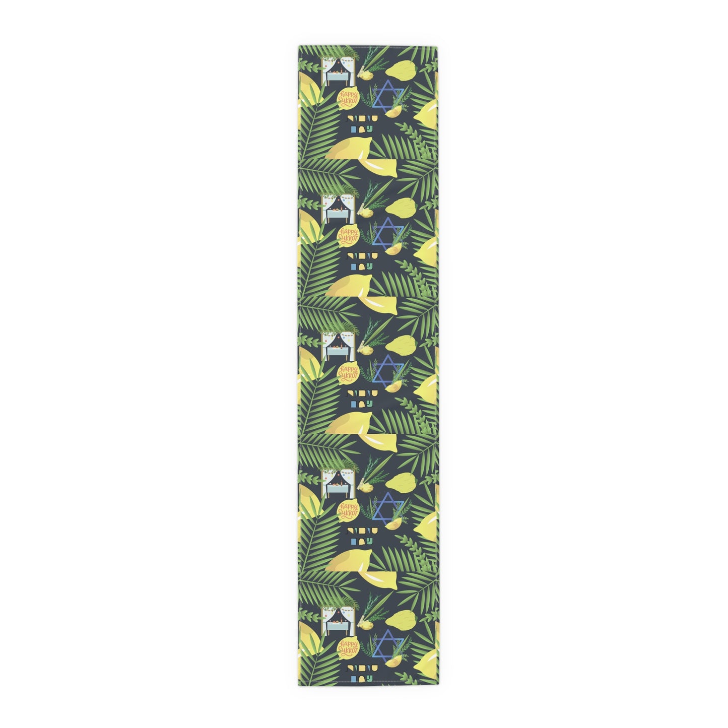 Sukkot Sukkoth Succot Succoth Sukkos Sukkus Sukkoth Sukot Sucot Jewish Table Runner Israel Israeli Hebrew Judaism Holiday Table Runner
