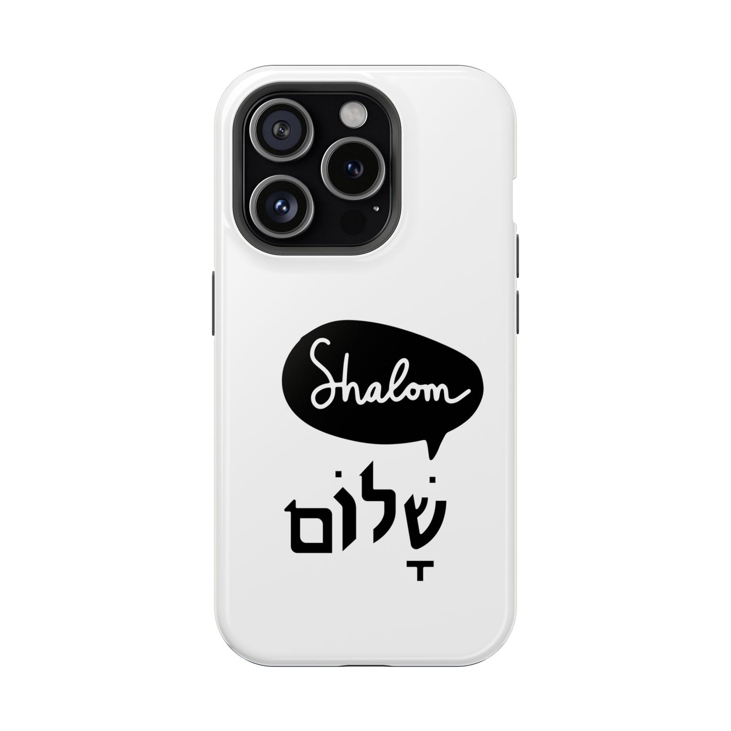 Shalom MagSafe Tough Phone Cases - Hebrew Israel Israeli Jewish Judaism Judaica - by Far Out Prints & Co.