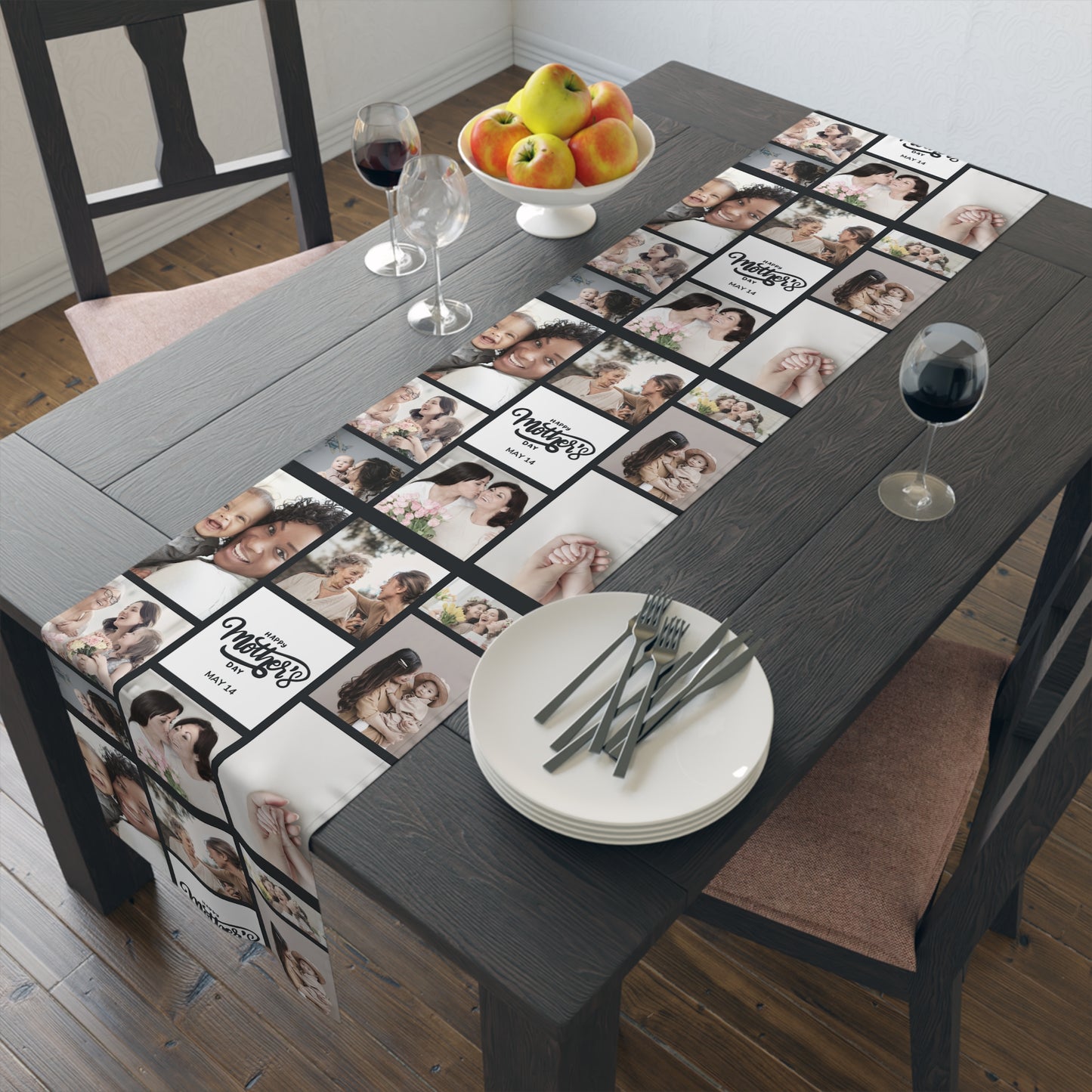 Custom Photo Collage Table Runner