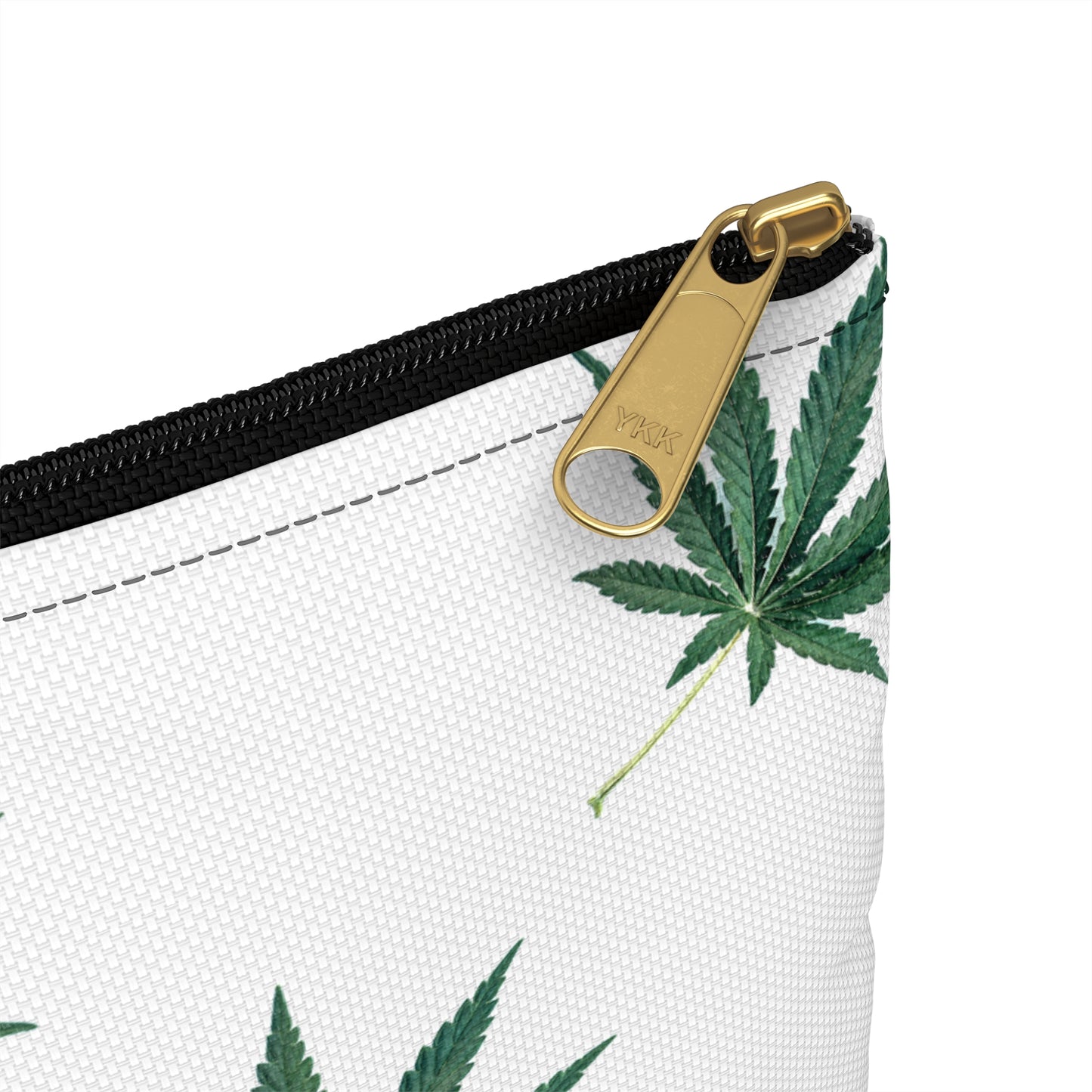 Marijuana Pattern - Accessory Pouch White - Embrace Hebrew Slang - Stoner Cannabis Weed Jewish Israeli Israel - by Far Out Prints & Co.