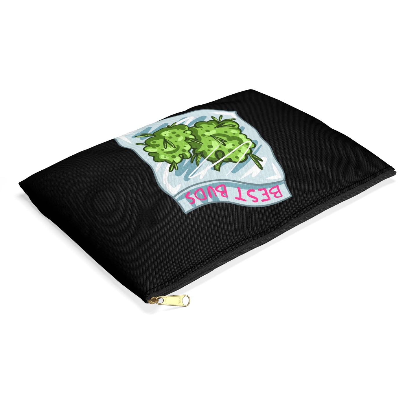 Best Buds - Accessory Pouch Black - Stoner Cannabis Weed Jewish Israeli Israel - by Far Out Prints & Co.