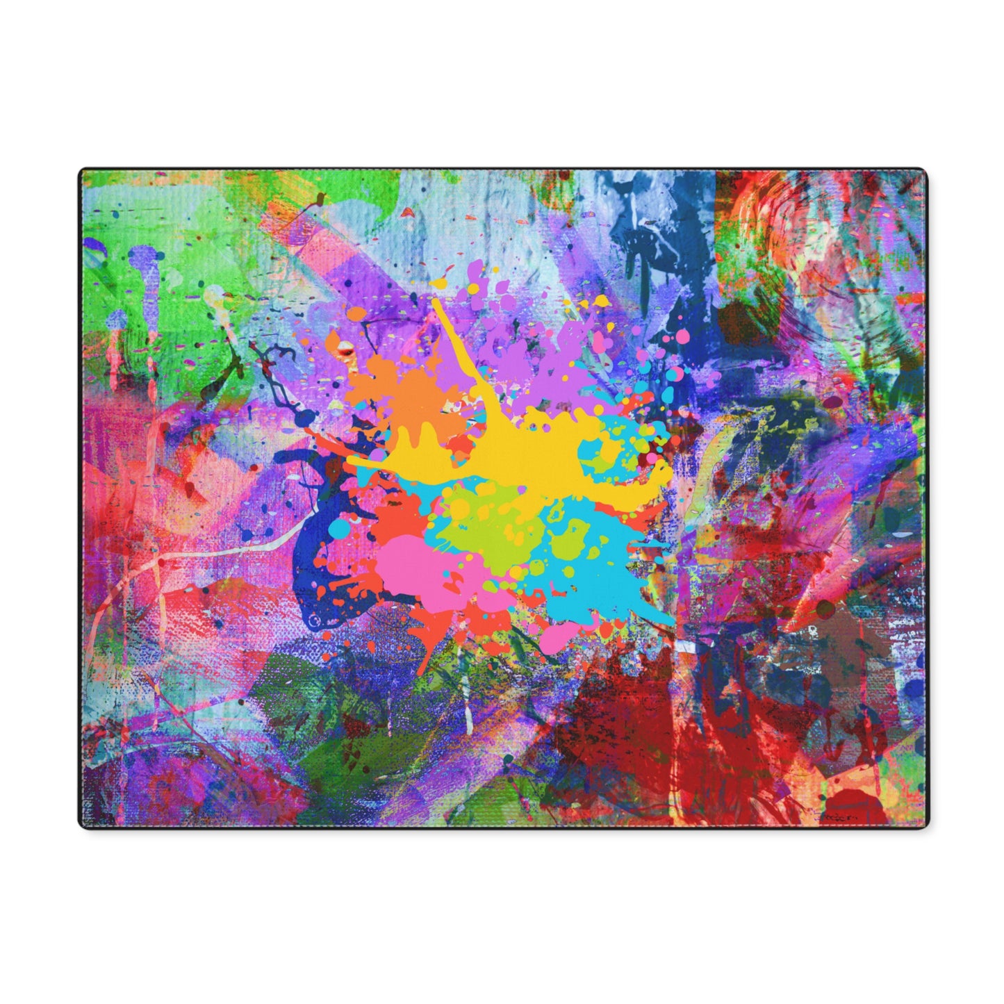Colorful Acrylic Paint Splatter Rainbow - Placemat, 1pc - by Far Out Prints & Co.