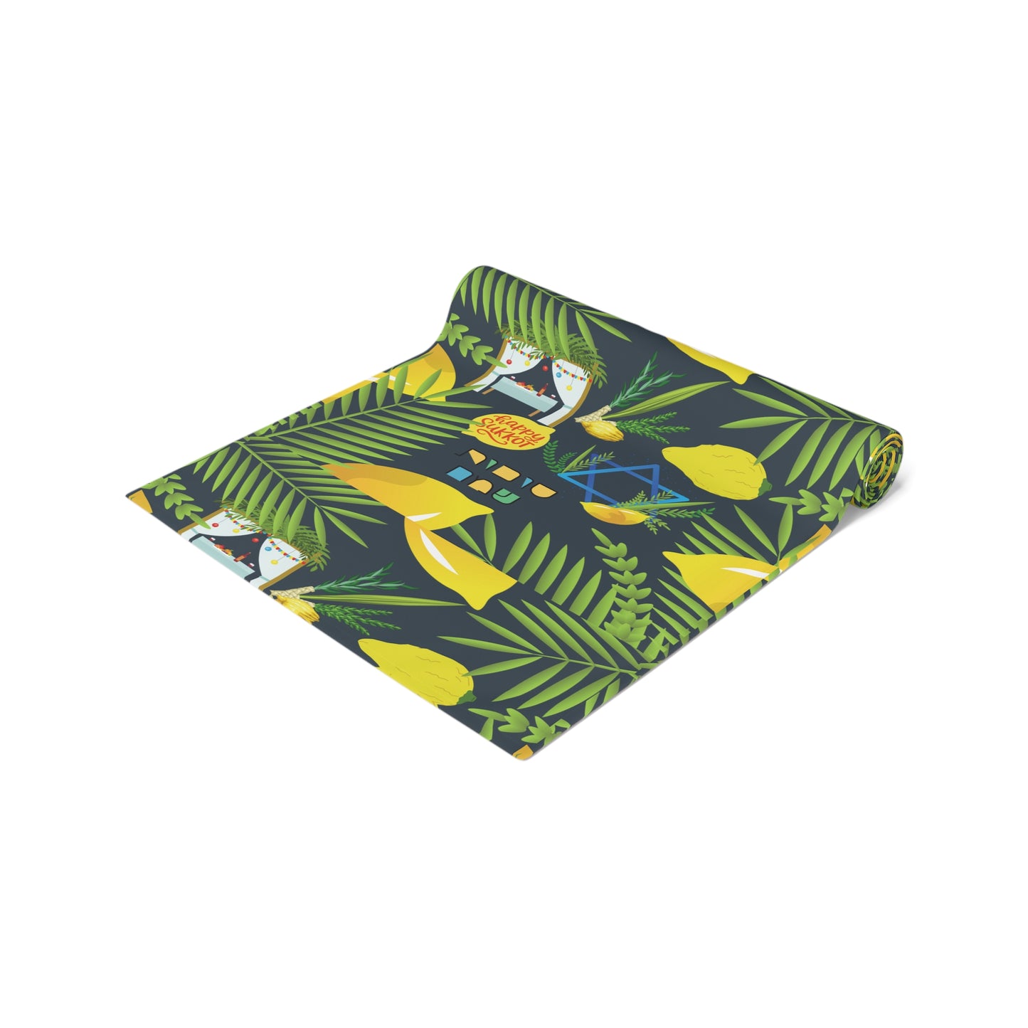 Sukkot Sukkoth Succot Succoth Sukkos Sukkus Sukkoth Sukot Sucot Jewish Table Runner Israel Israeli Hebrew Judaism Holiday Table Runner