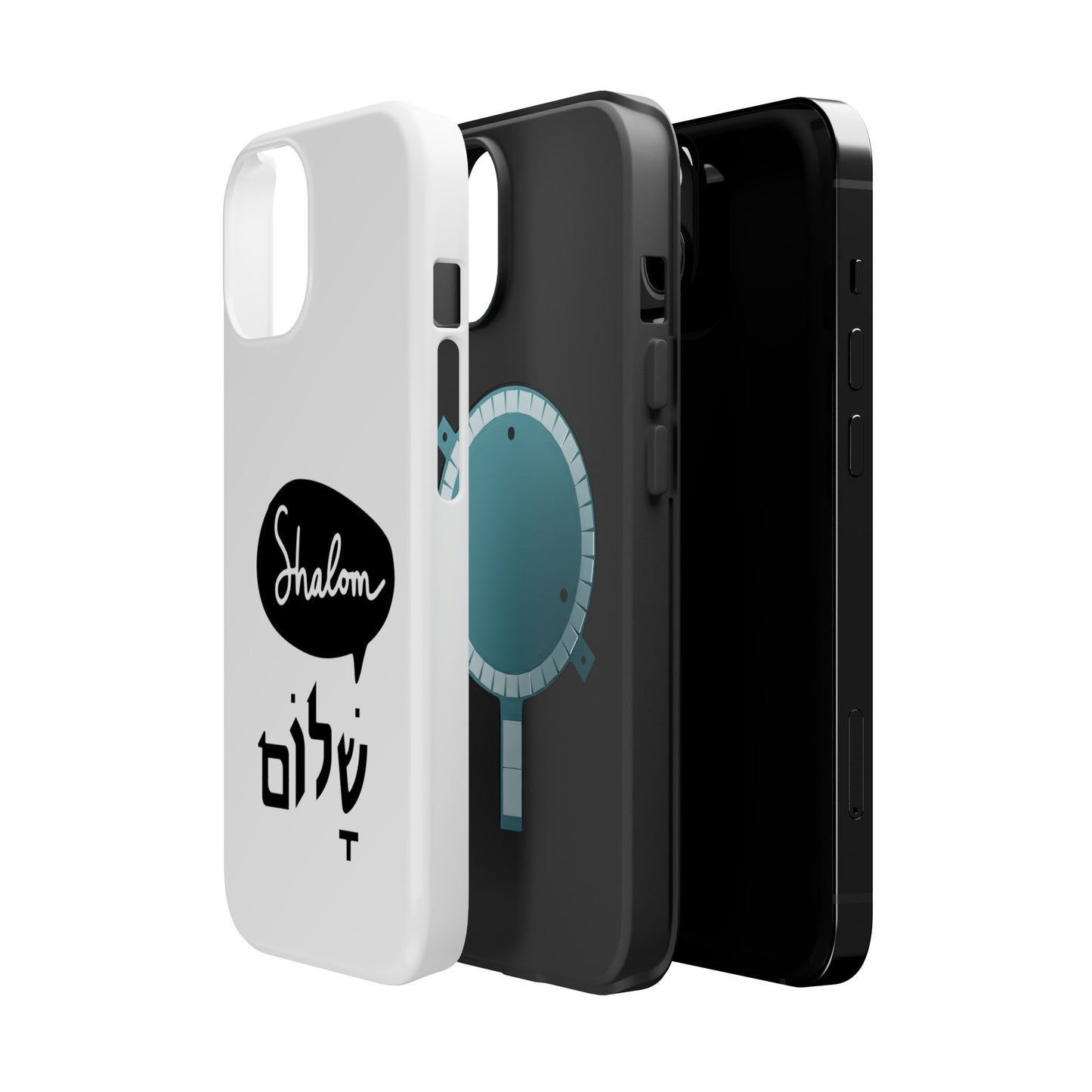 Shalom MagSafe Tough Phone Cases - Hebrew Israel Israeli Jewish Judaism Judaica - by Far Out Prints & Co.