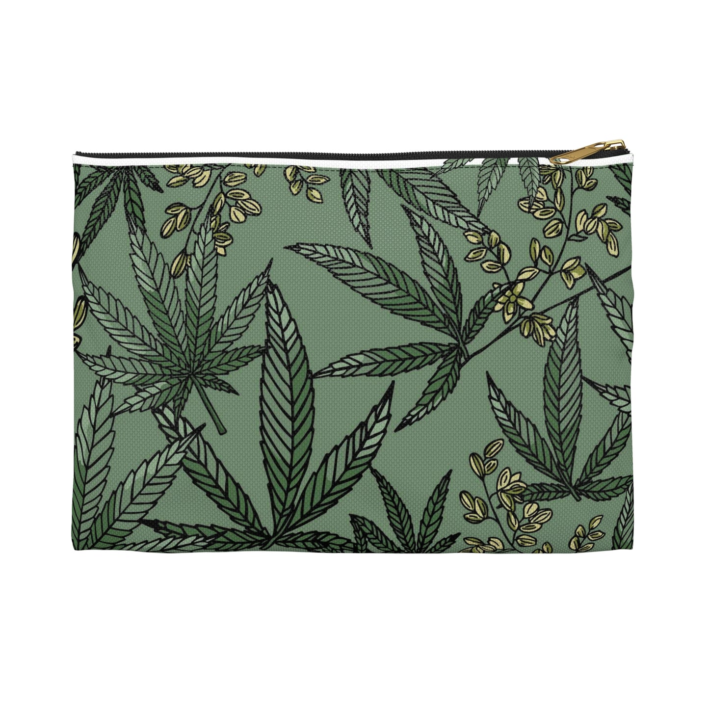 Male Marijuana Pattern - Accessory Pouch - Stoner Cannabis Weed Jewish Israeli Israel - by Far Out Prints & Co.