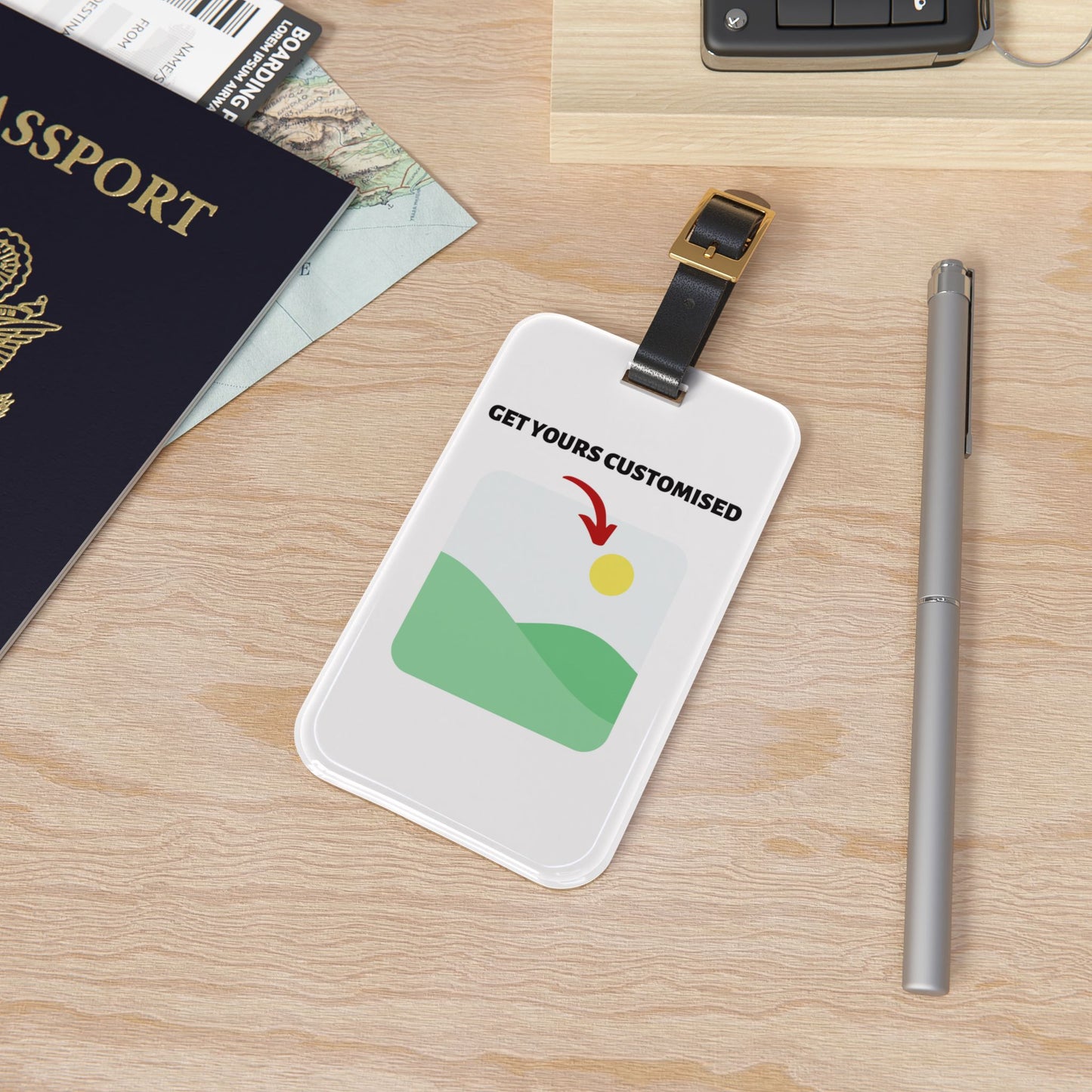 Customised Premium Acrylic and Leather Luggage Tag Get Yours Customized Custom Funny Gifts Travel Lovers Present for Him or Her Flight Tag