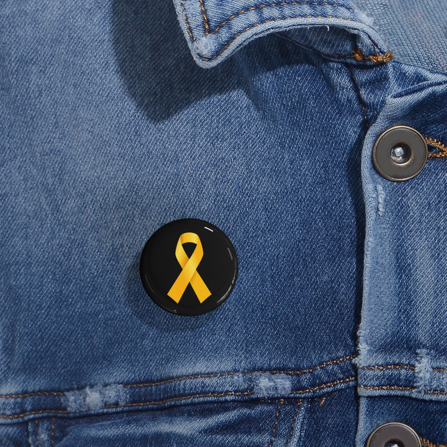 Yellow Ribbon - Pin Buttons Pins - Bring Them Home Hostages Kidnapped Israel Israeli Jewish Judaism Judaica - by Far Out Prints & Co.