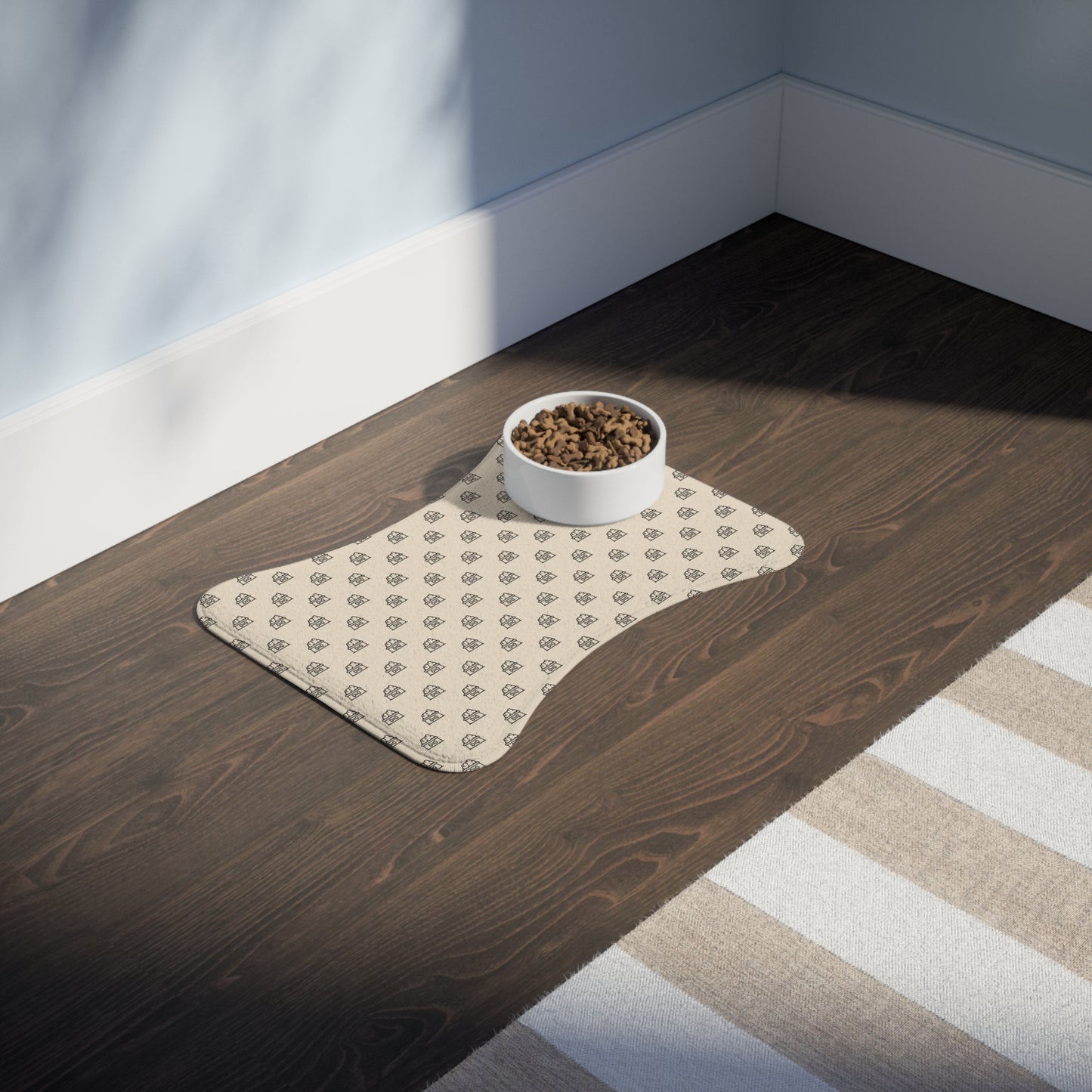 Dogs and Cats Bowls Pattern Black - Pet Feeding Mats - Pets Present Feeding Gift Animal Lovers Gifts Him Her Dog Cat Presents Animals