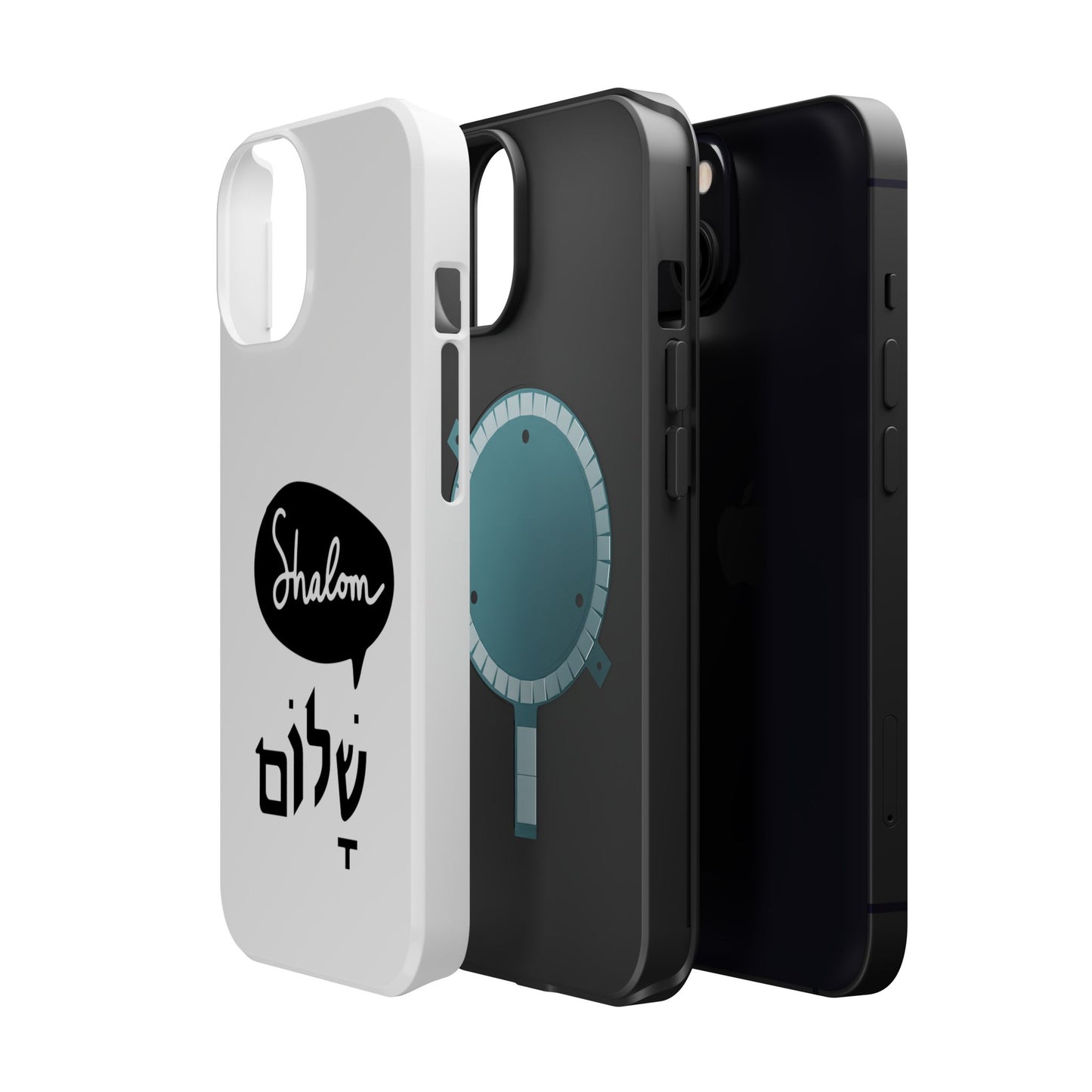 Shalom MagSafe Tough Phone Cases - Hebrew Israel Israeli Jewish Judaism Judaica - by Far Out Prints & Co.