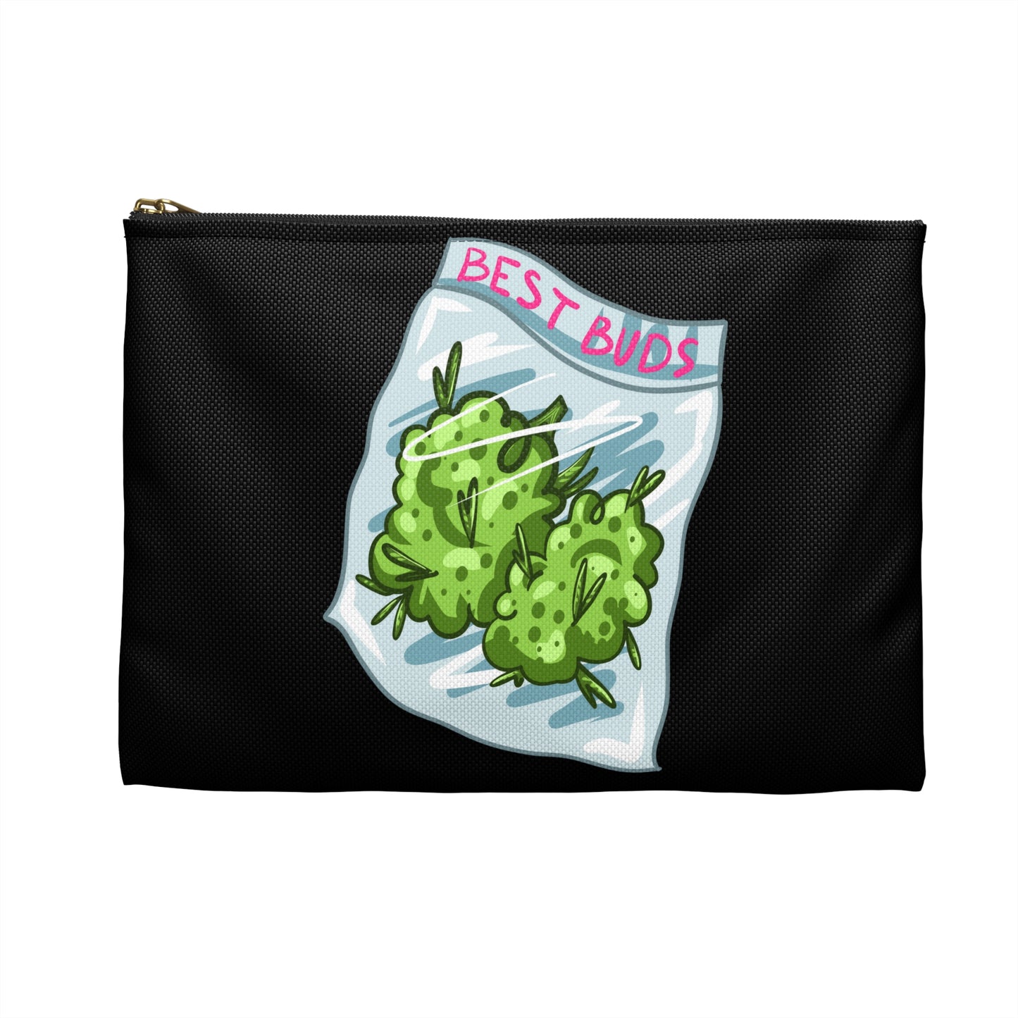 Best Buds - Accessory Pouch Black - Stoner Cannabis Weed Jewish Israeli Israel - by Far Out Prints & Co.