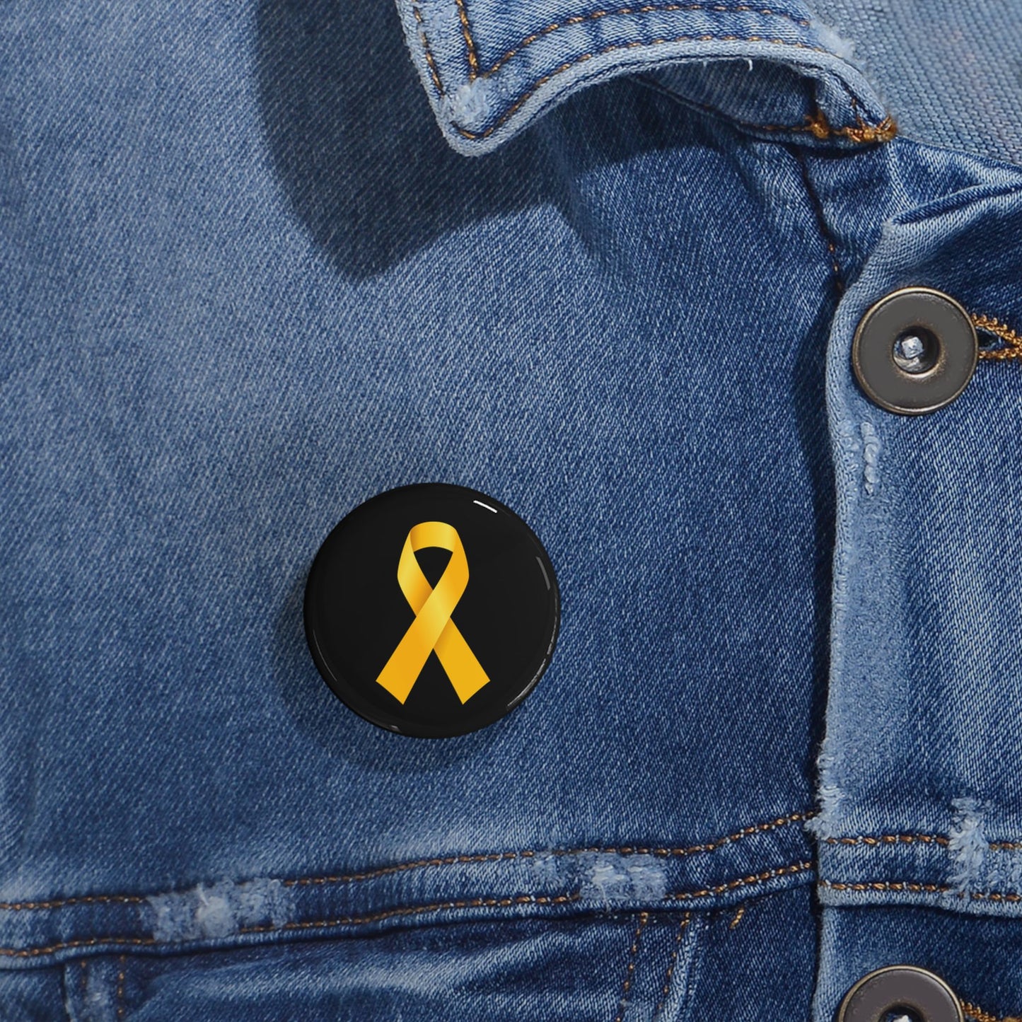 Yellow Ribbon - Pin Buttons Pins - Bring Them Home Hostages Kidnapped Israel Israeli Jewish Judaism Judaica - by Far Out Prints & Co.