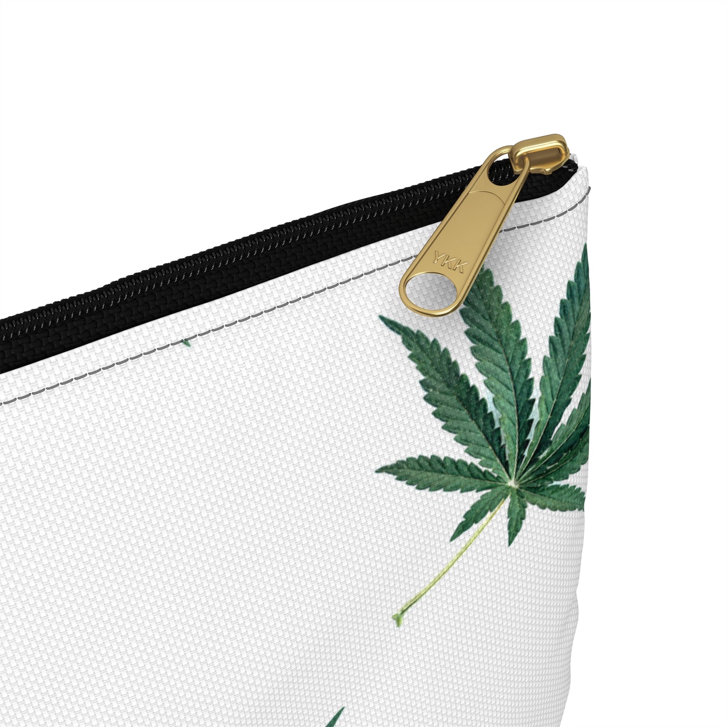 Marijuana Pattern - Accessory Pouch White - Embrace Hebrew Slang - Stoner Cannabis Weed Jewish Israeli Israel - by Far Out Prints & Co.