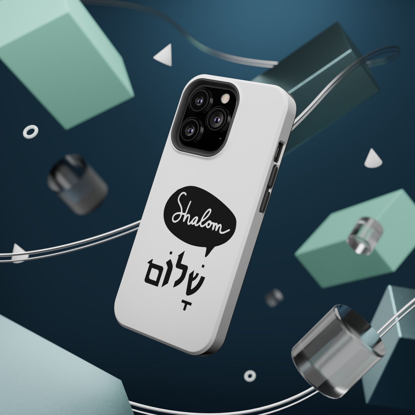 Shalom MagSafe Tough Phone Cases - Hebrew Israel Israeli Jewish Judaism Judaica - by Far Out Prints & Co.