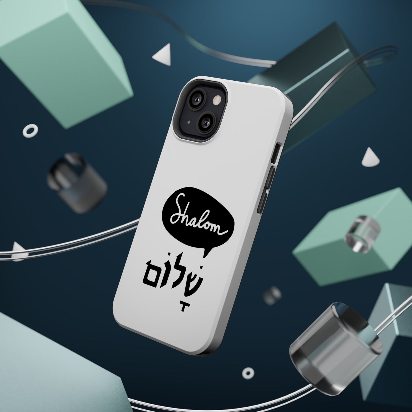 Shalom MagSafe Tough Phone Cases - Hebrew Israel Israeli Jewish Judaism Judaica - by Far Out Prints & Co.