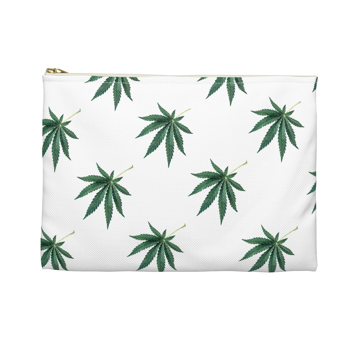 Marijuana Pattern - Accessory Pouch White - Embrace Hebrew Slang - Stoner Cannabis Weed Jewish Israeli Israel - by Far Out Prints & Co.