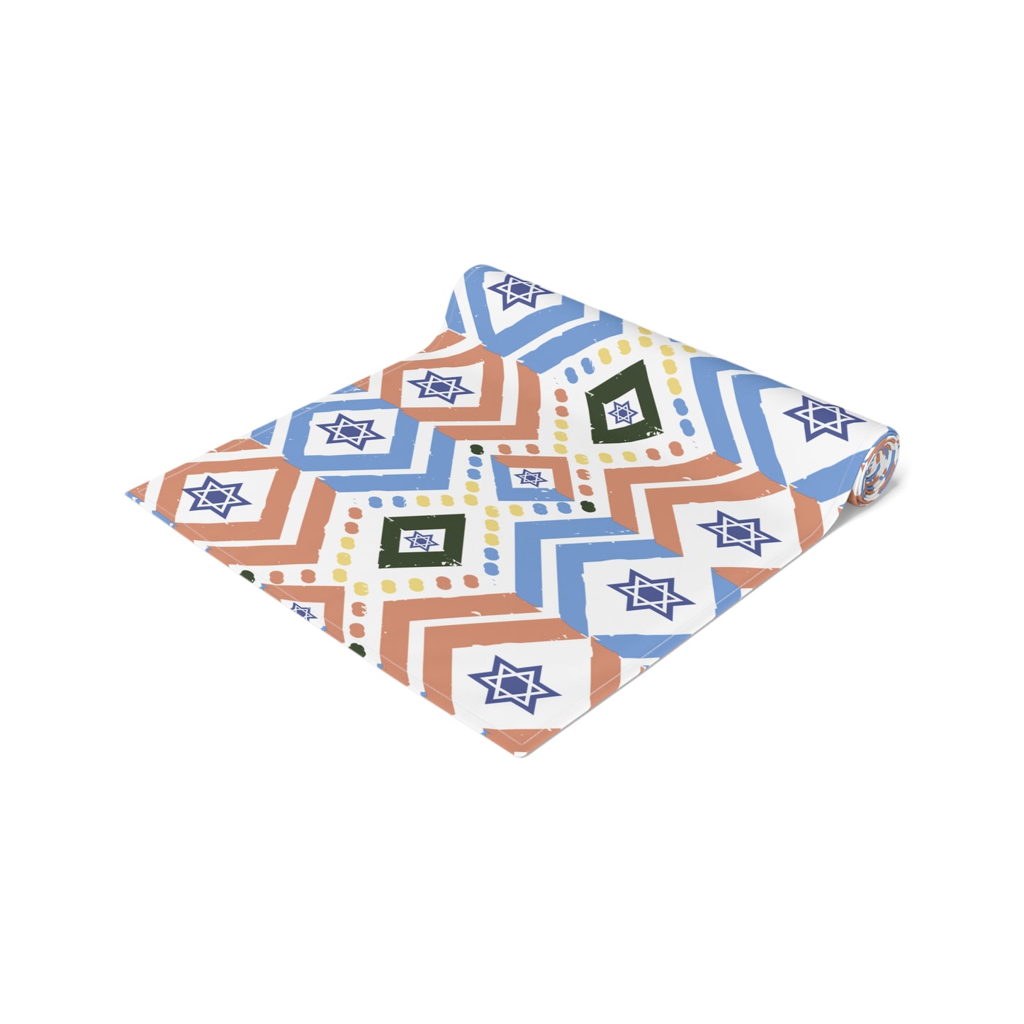 Jewish Bold Vibrant Colors | Jewish Holiday Themed | Table Runner | by Far Out Prints & Co.