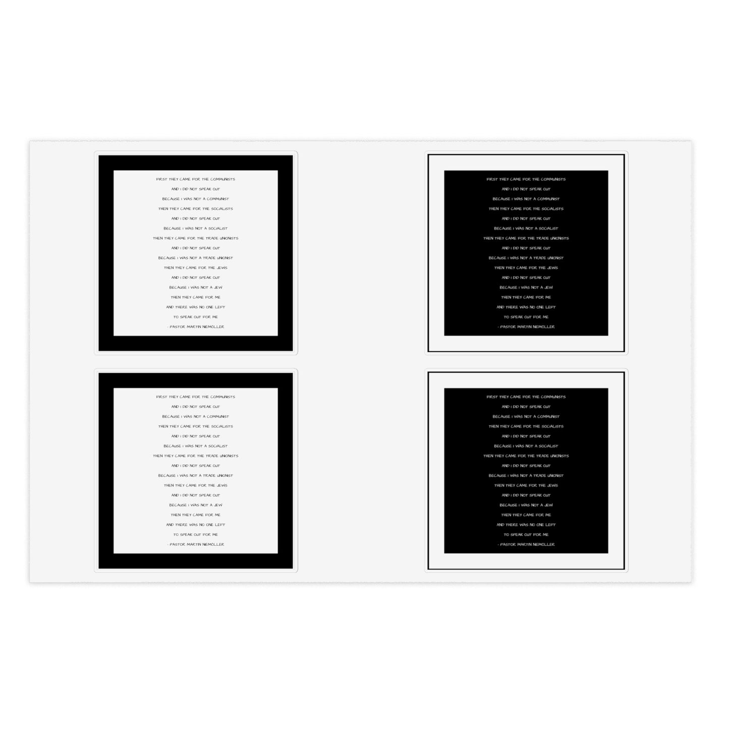First They Came for the Communists Quote Israeli Support Israel Jewish Judaism Judaica Sticker Sheet Bundle, 10pcs by Far Out Prints & Co