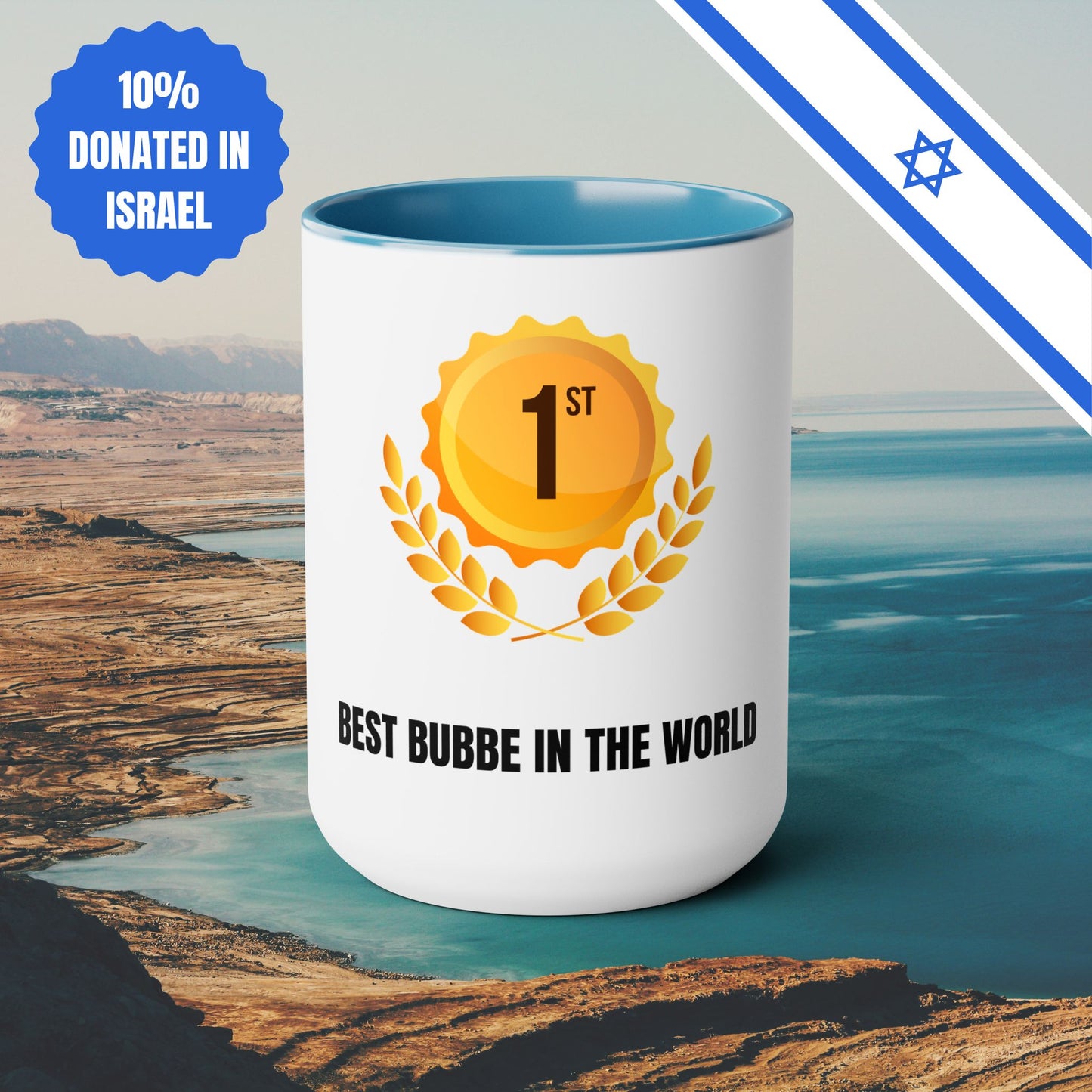 Best Bubbe In The World | Two-Tone Coffee Mugs, 15oz | No 1 Funny Jewish Mug Gifts Coffee Gift for Safta Zayde Mom | Far Out Prints & Co.