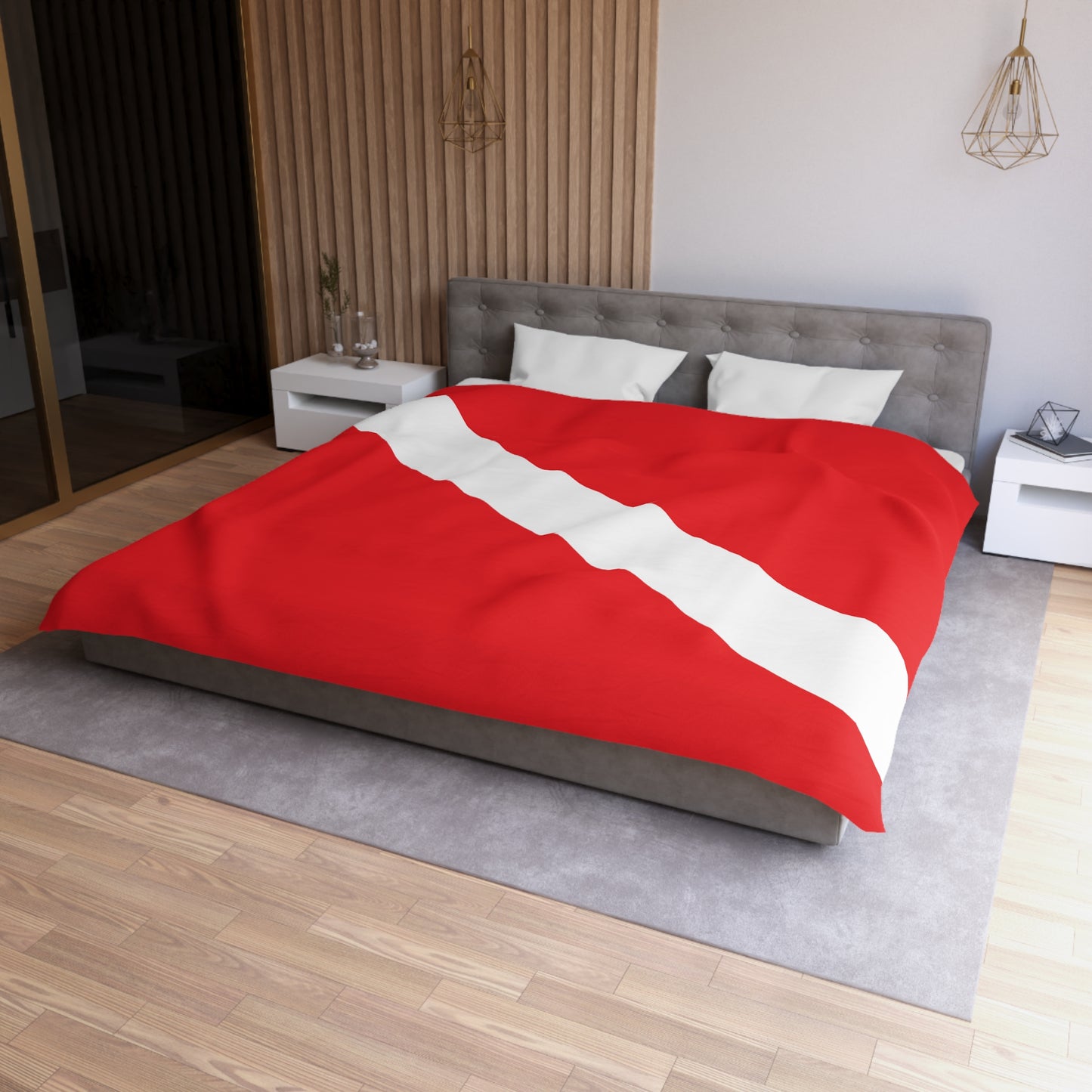 Diver Down Flag Microfiber Duvet Cover Scuba Diving Freediver Ocean Love Microfiber Duvet Cover Gift for Divers Him Her Present Ocean Lover