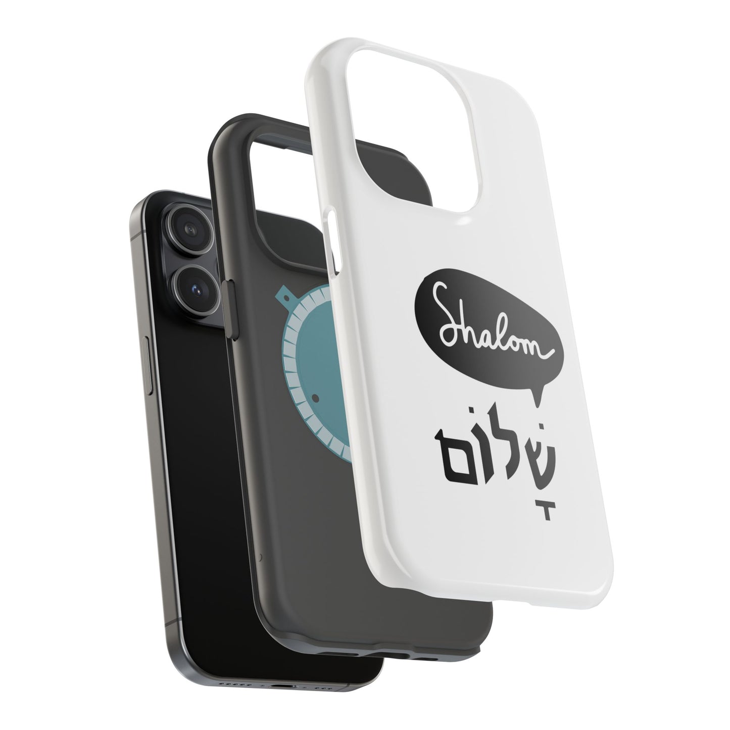 Shalom MagSafe Tough Phone Cases - Hebrew Israel Israeli Jewish Judaism Judaica - by Far Out Prints & Co.