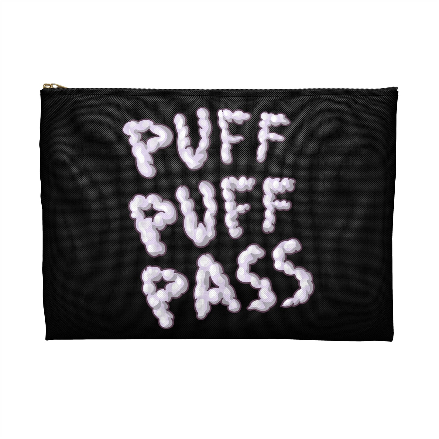 Puff Puff Pass - Accessory Pouch Black - Stoner Cannabis Weed Jewish Israeli Israel - by Far Out Prints & Co.