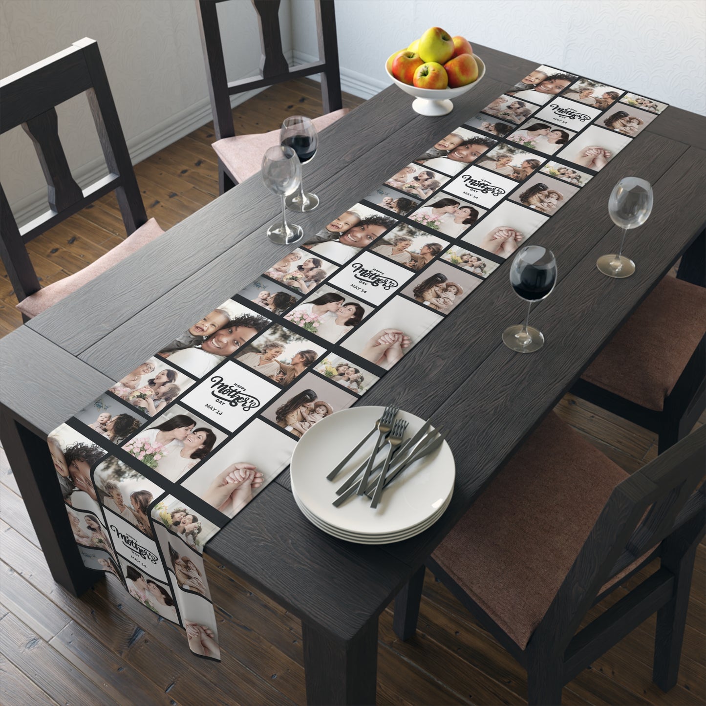 Custom Photo Collage Table Runner