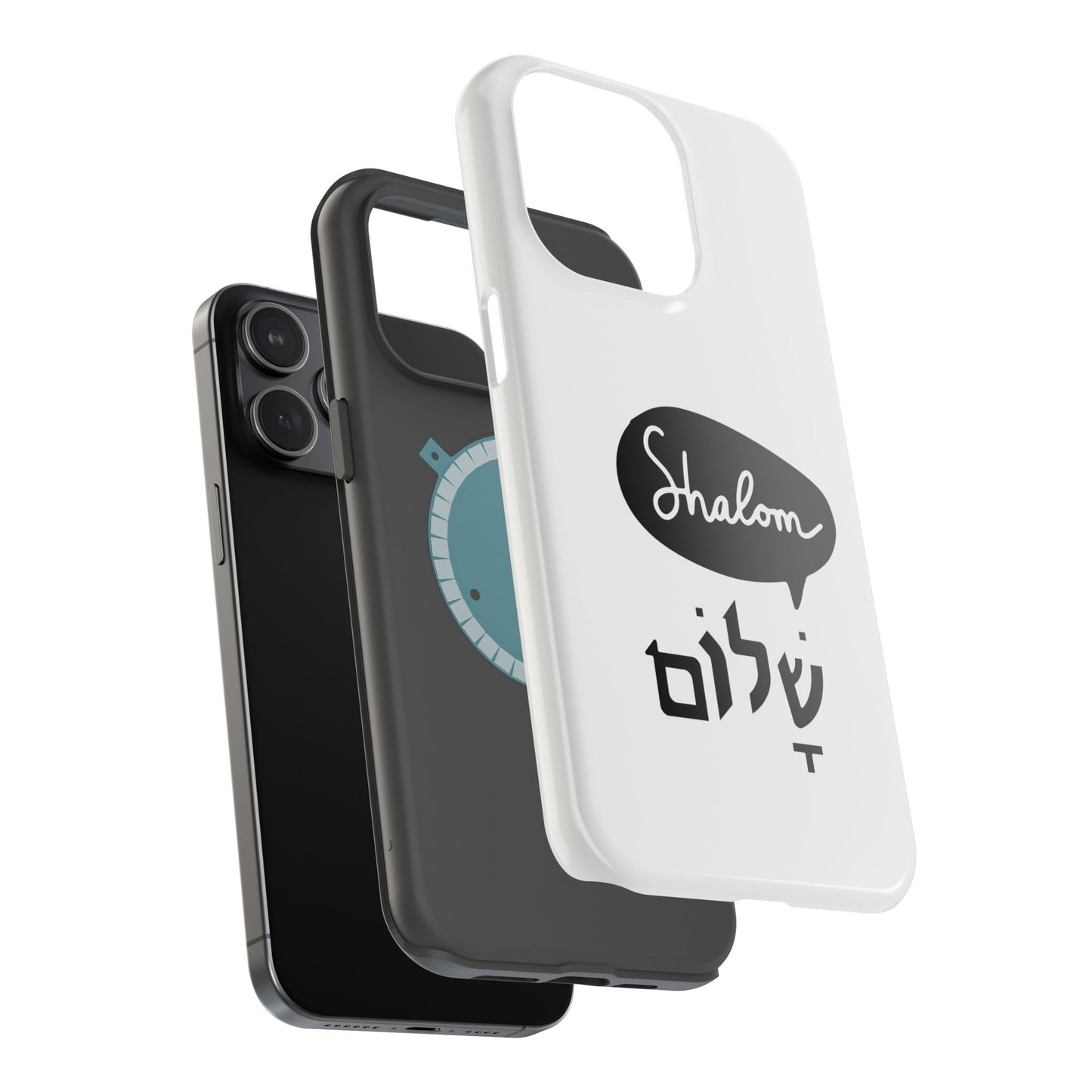 Shalom MagSafe Tough Phone Cases - Hebrew Israel Israeli Jewish Judaism Judaica - by Far Out Prints & Co.