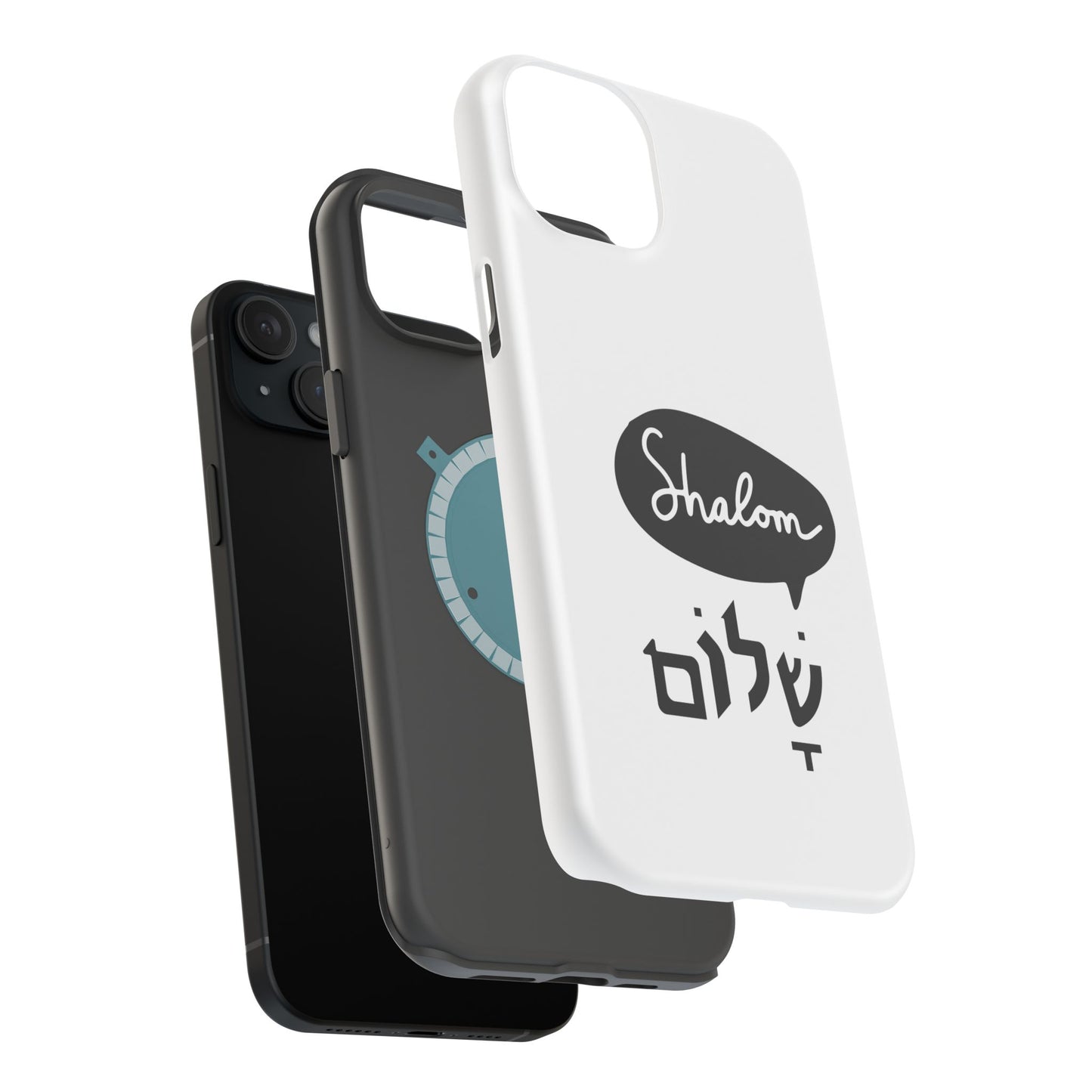 Shalom MagSafe Tough Phone Cases - Hebrew Israel Israeli Jewish Judaism Judaica - by Far Out Prints & Co.