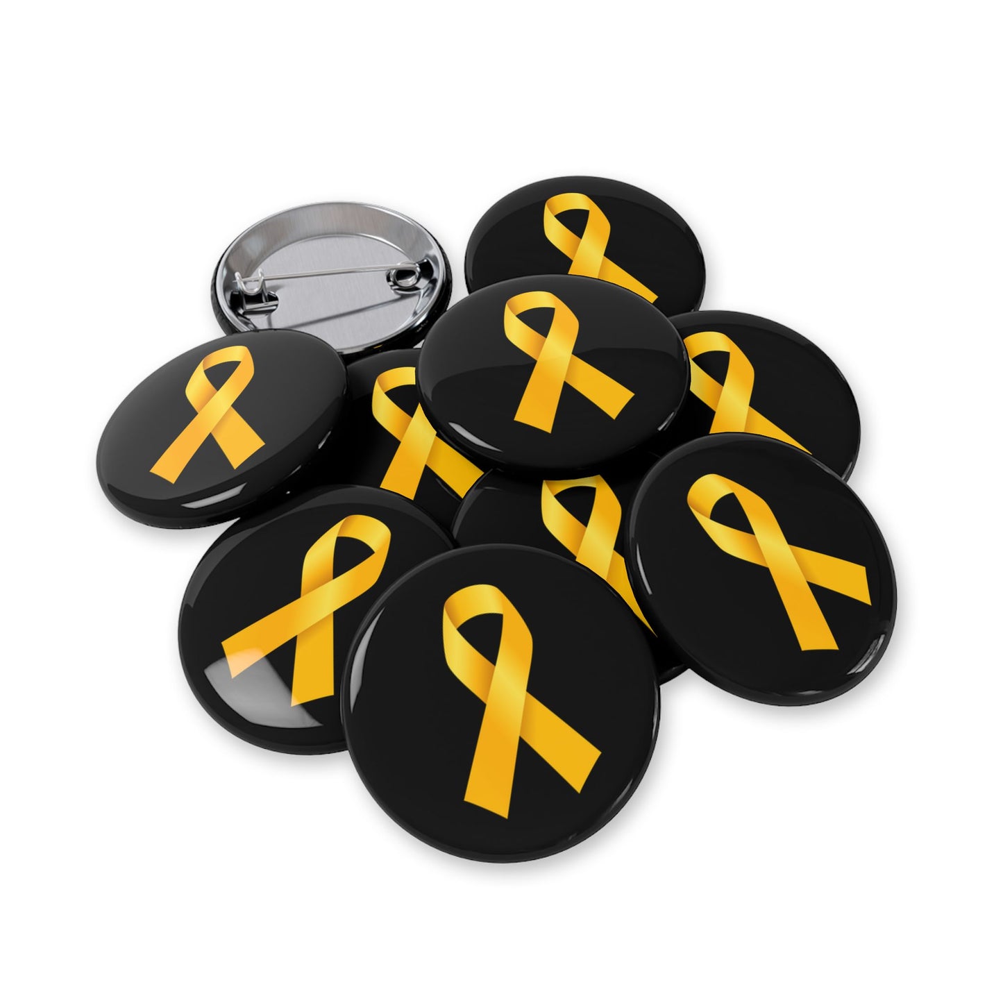 Yellow Ribbon - Pin Buttons Pins - Bring Them Home Hostages Kidnapped Israel Israeli Jewish Judaism Judaica - by Far Out Prints & Co.