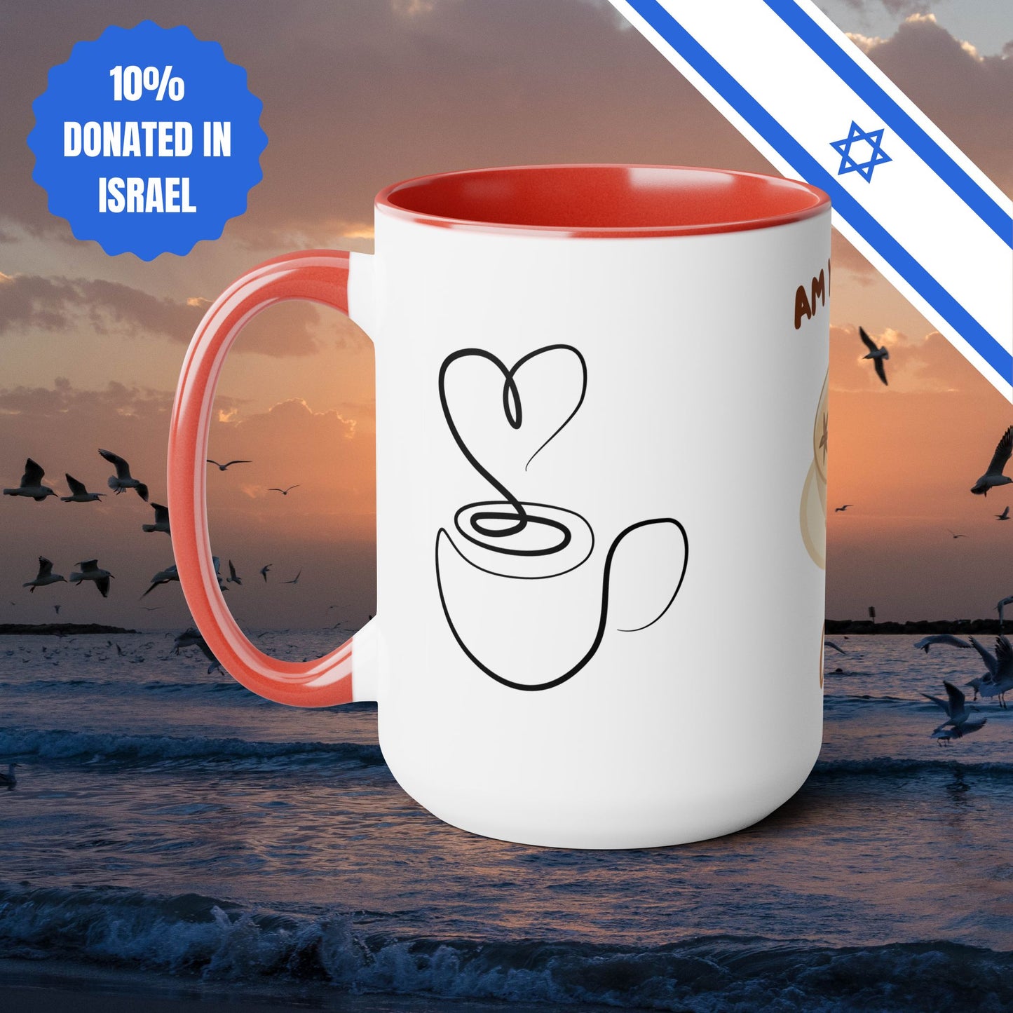 Am Yisrael Chai Love Two-Tone Mug