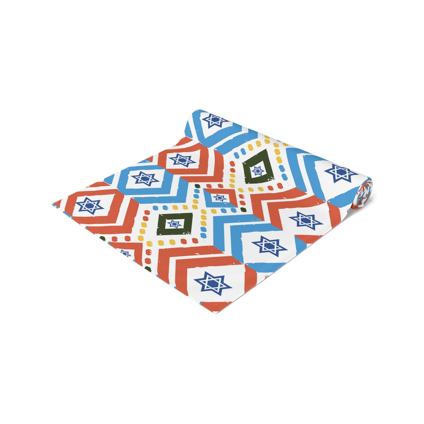 Jewish Bold Vibrant Colors | Jewish Holiday Themed | Table Runner | by Far Out Prints & Co.