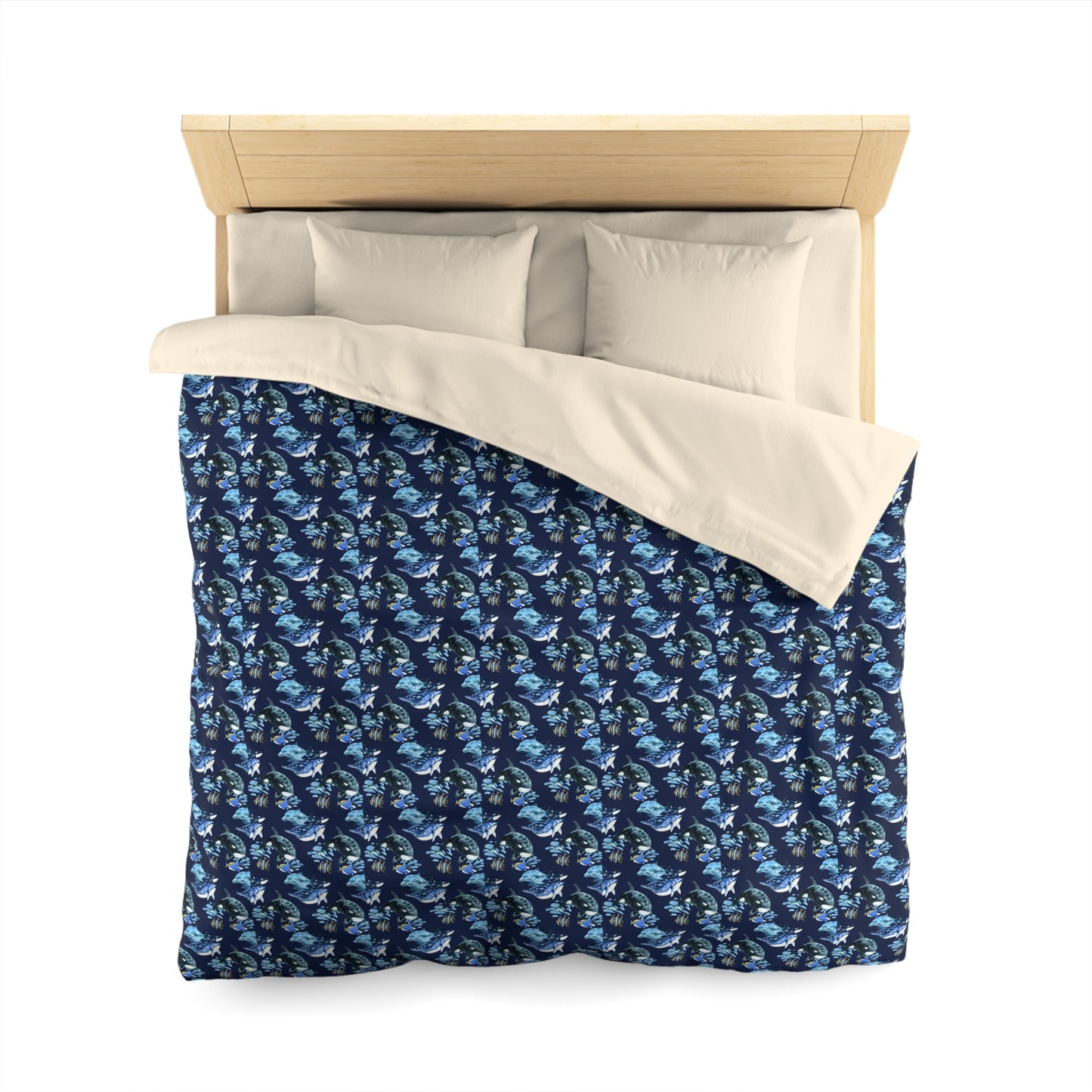 Duvet Cover Blanket for Him or Her Gift Ocean Lover Present Orca Killer Whale Dolphin Pattern Free Willy Gladys Sea Creatures Kids Adults