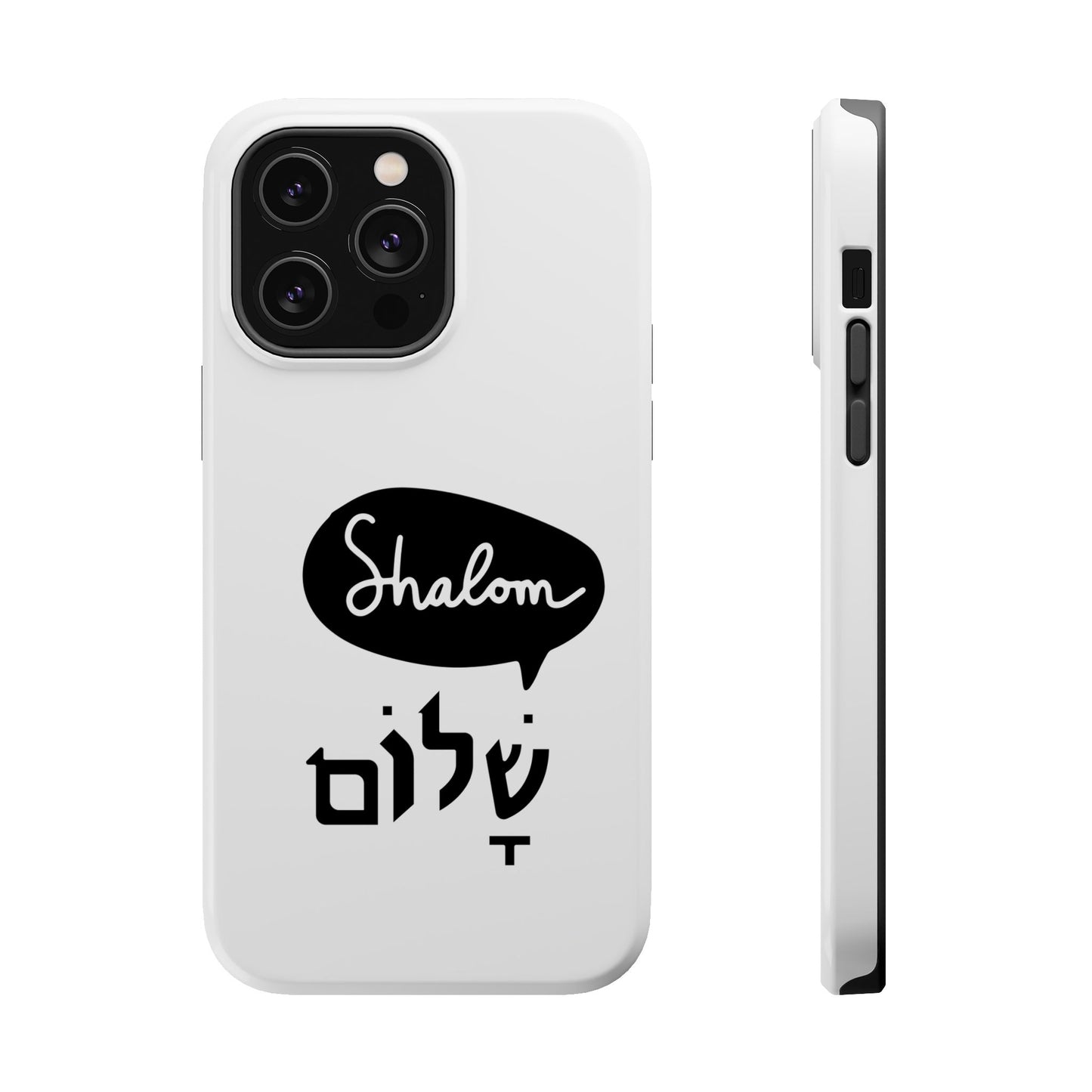 Shalom MagSafe Tough Phone Cases - Hebrew Israel Israeli Jewish Judaism Judaica - by Far Out Prints & Co.