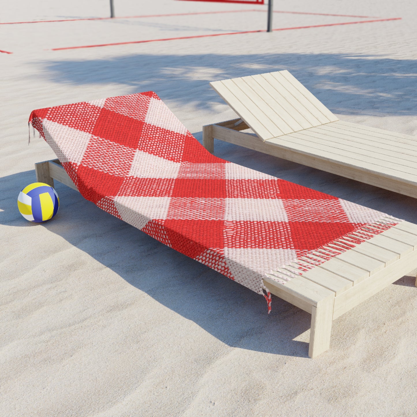 Gingham Red and White Checkered Picnic Style | Boho Beach Cloth | by Far Out Prints & Co.