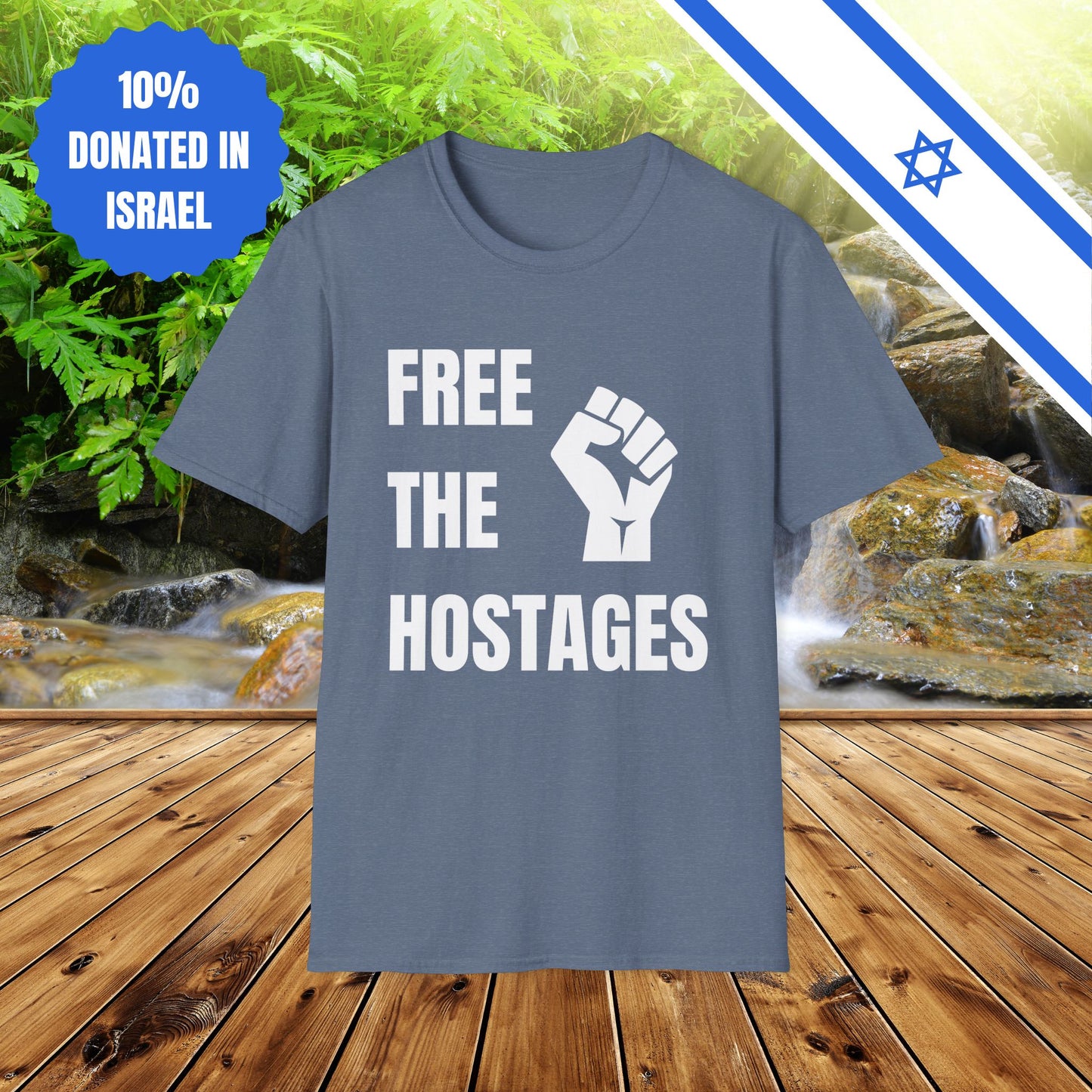 Free The Hostages | Unisex Tee Israel Israeli Jewish Judaism Bring Them Home Stand With Us | by Far Out Prints & Co.