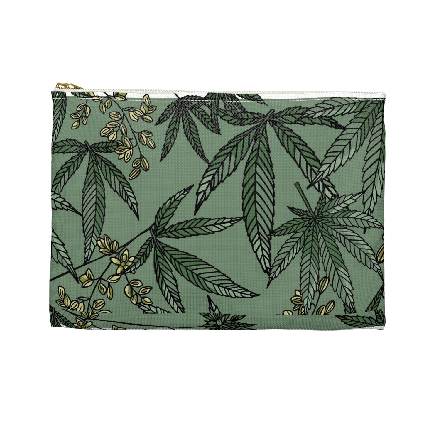 Male Marijuana Pattern - Accessory Pouch - Stoner Cannabis Weed Jewish Israeli Israel - by Far Out Prints & Co.