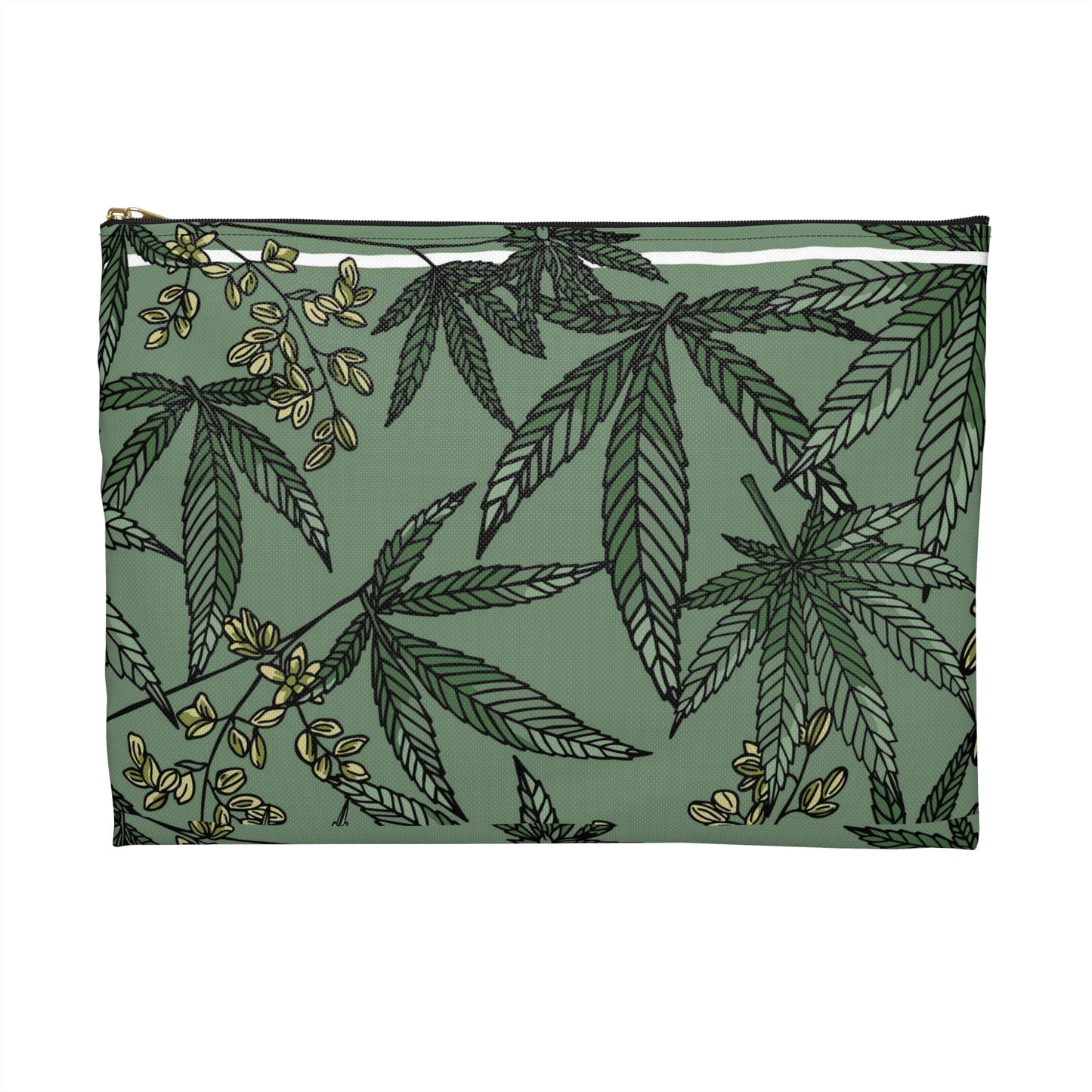 Male Marijuana Pattern - Accessory Pouch - Stoner Cannabis Weed Jewish Israeli Israel - by Far Out Prints & Co.