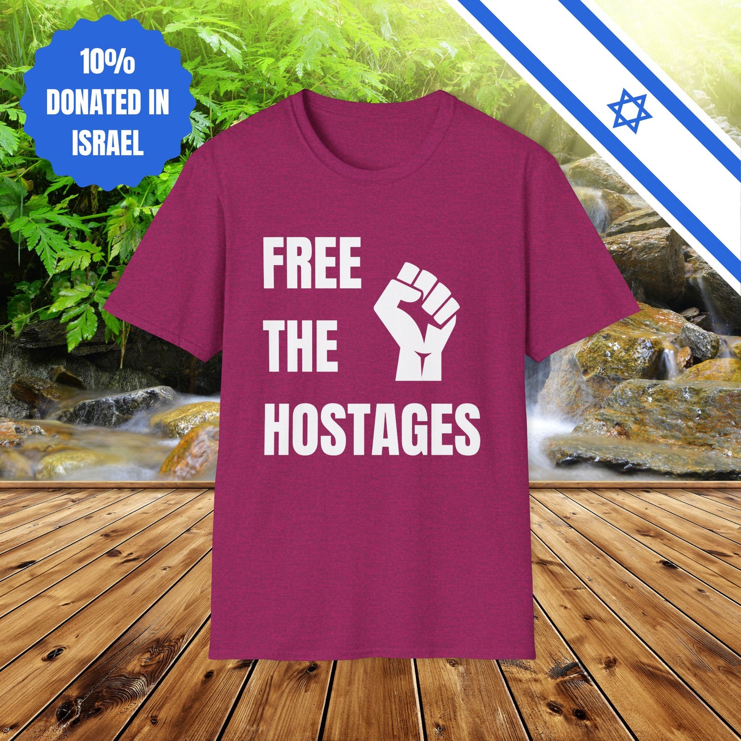 Free The Hostages | Unisex Tee Israel Israeli Jewish Judaism Bring Them Home Stand With Us | by Far Out Prints & Co.