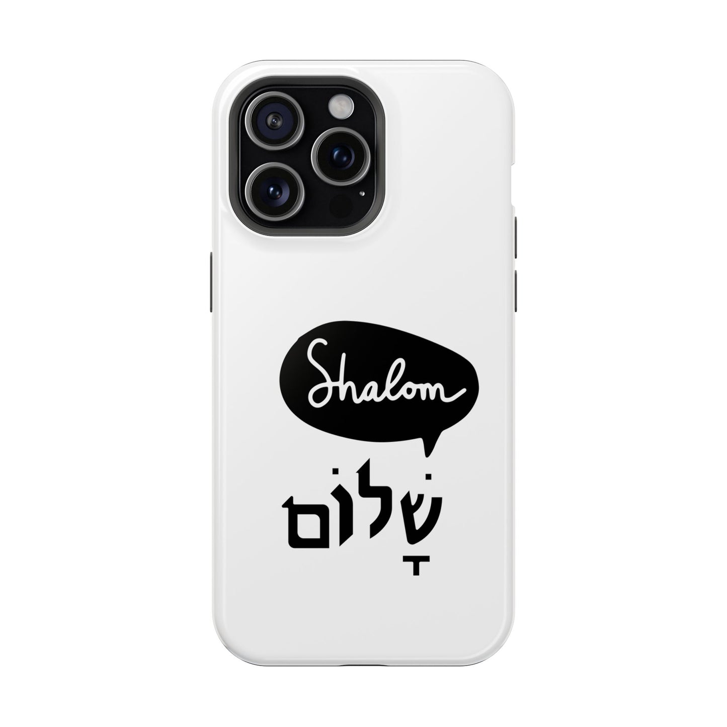 Shalom MagSafe Tough Phone Cases - Hebrew Israel Israeli Jewish Judaism Judaica - by Far Out Prints & Co.