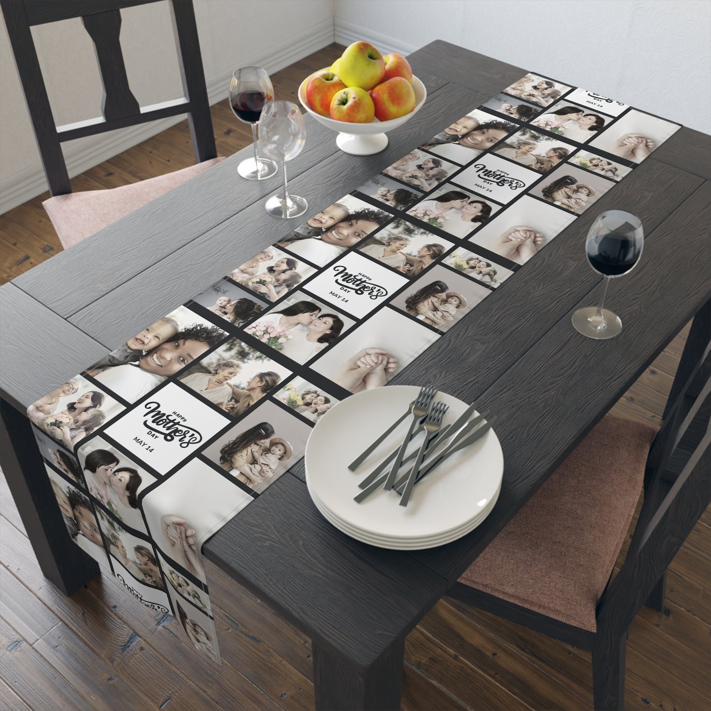 Custom Photo Collage Table Runner