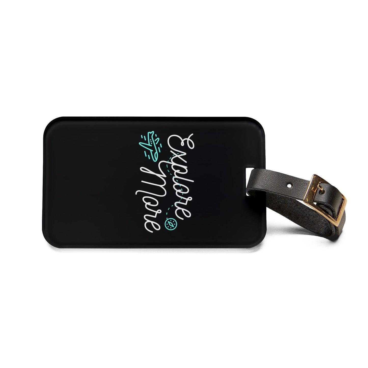 Explore More | Premium Acrylic and Leather Luggage Tag | by Far Out Prints & Co